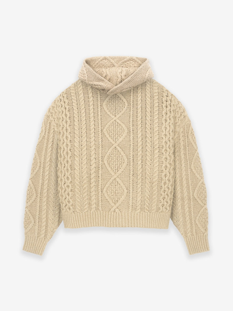 Cable Knit Hoodie - 1