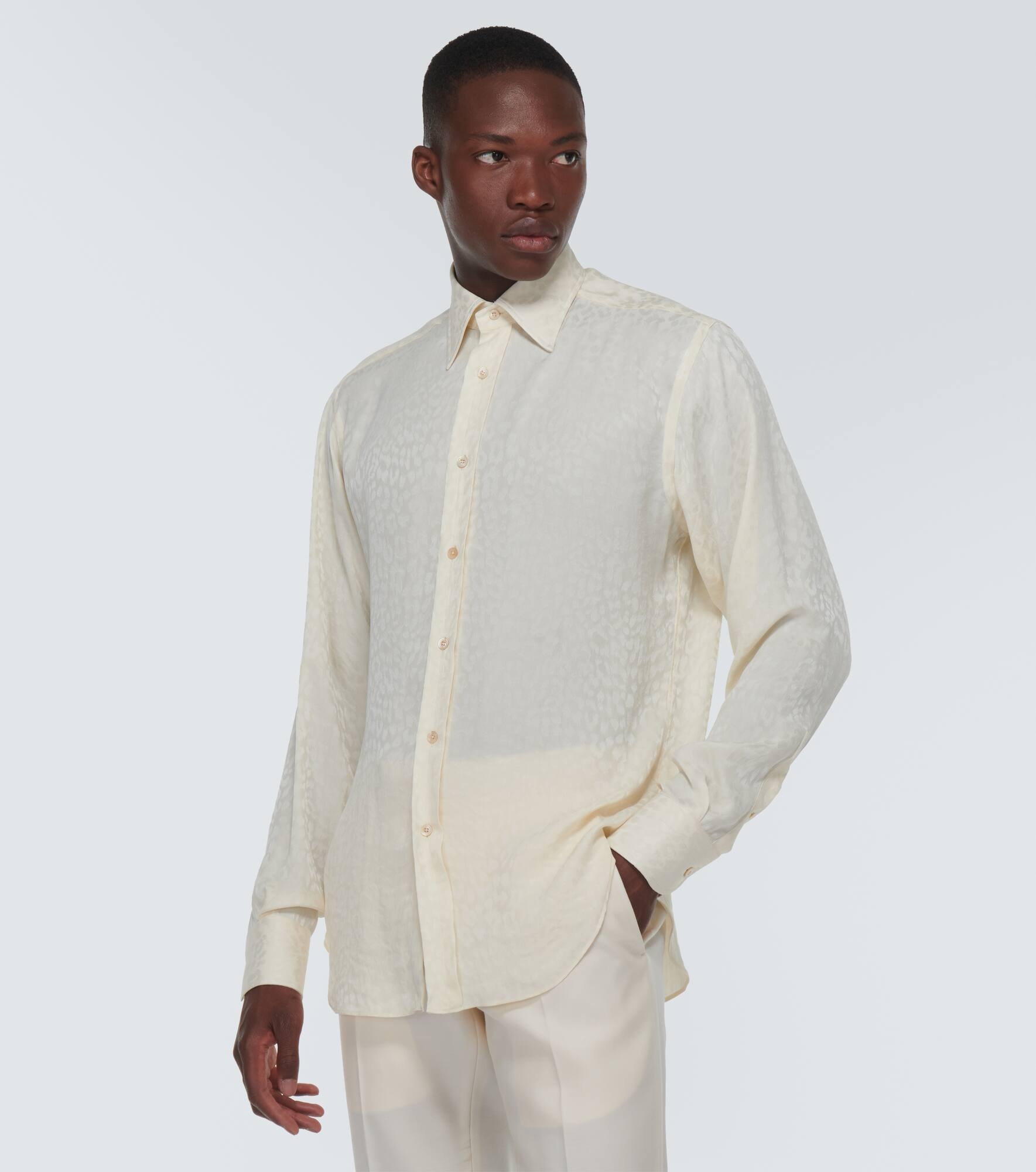 Jacquard silk shirt - 3
