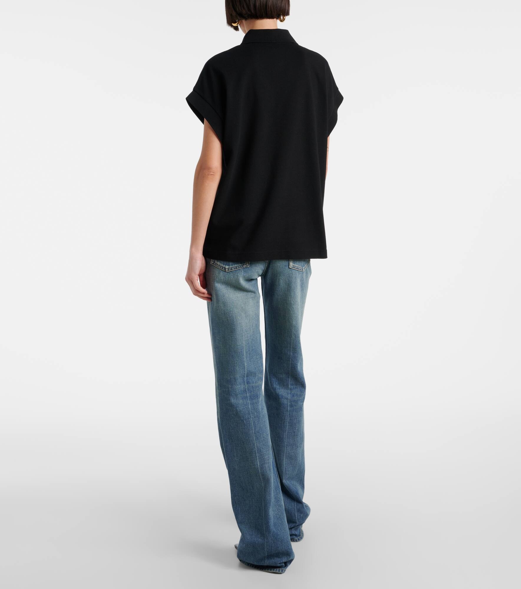 Cassandre cotton-blend piqué polo shirt - 3