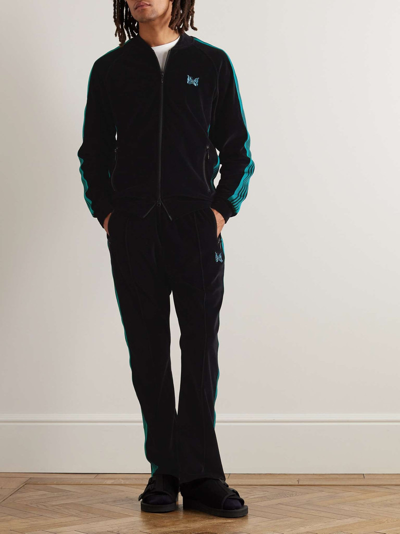 NEEDLES R.C. Webbing-Trimmed Cotton-Blend Velour Track Jacket outlook