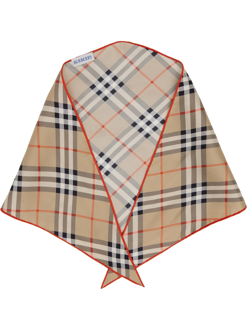 Beige Medium Check Losange Scarf 1