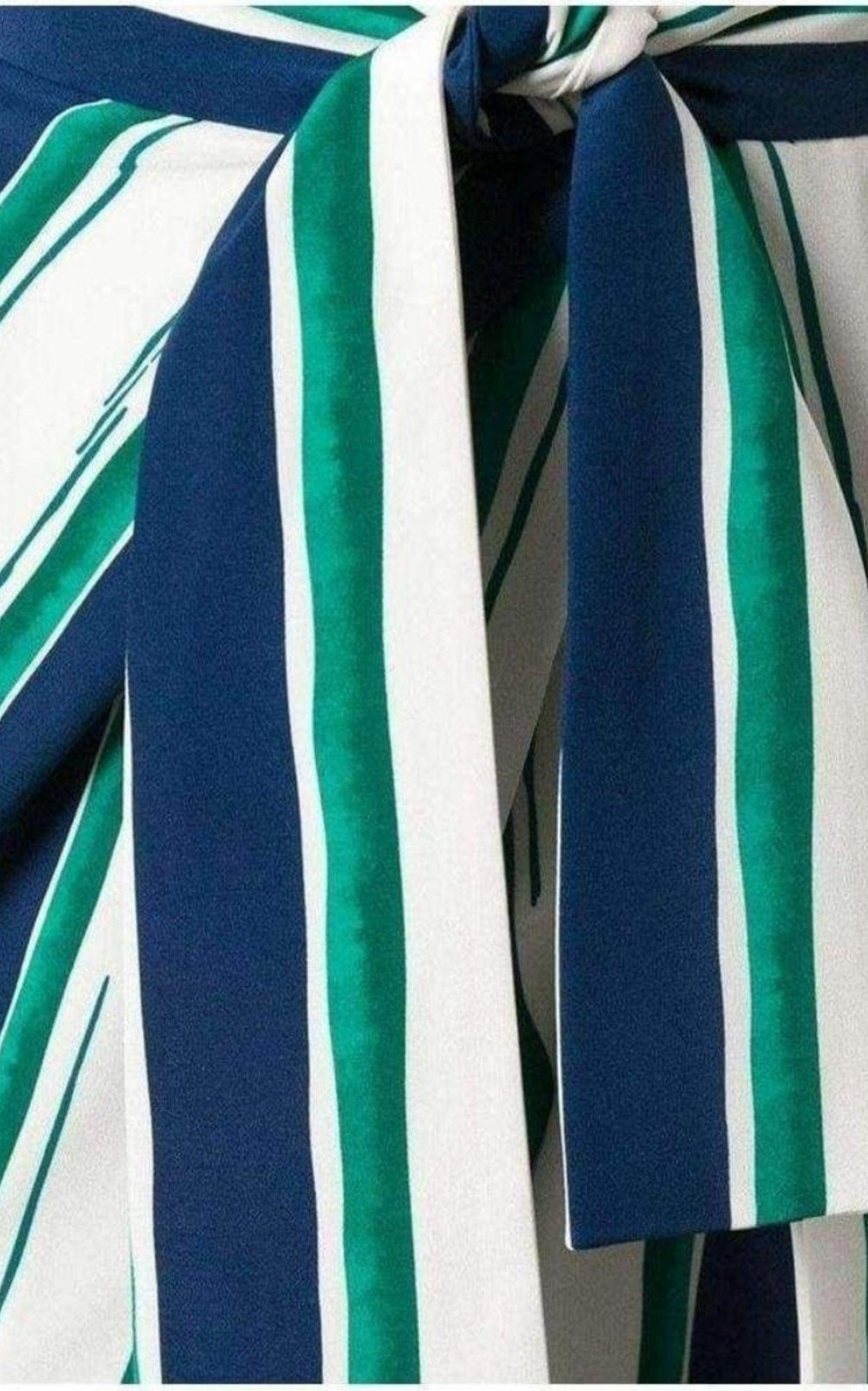 Striped Sarong Silk Trousers - 5