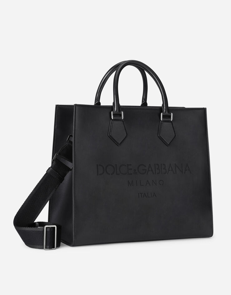 Calfskin Edge shopper with logo - 2