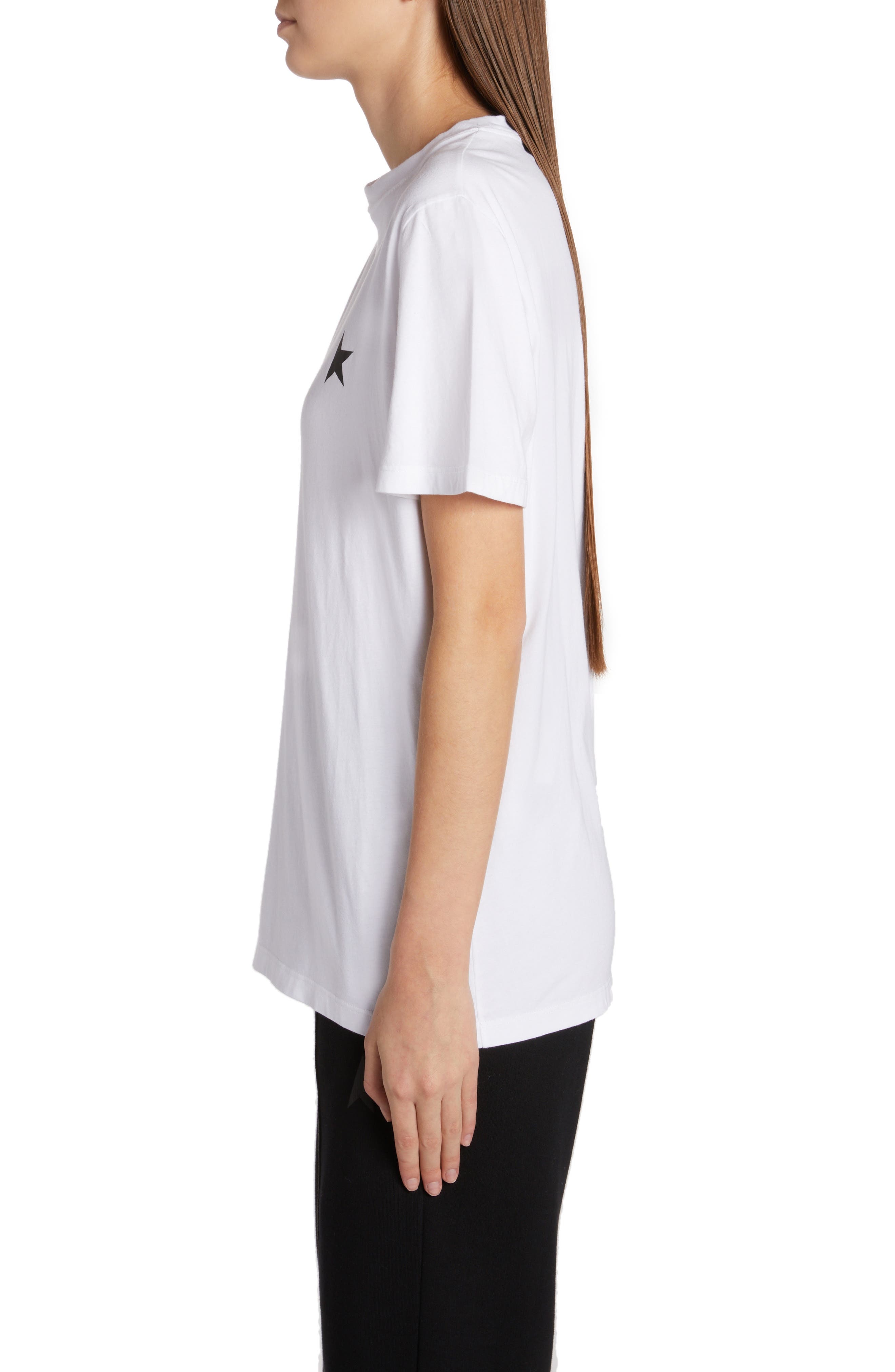 Golden Goose Regular Fit Small Star Logo Graphic T-Shirt in Optic White/Black at Nordstrom - 3