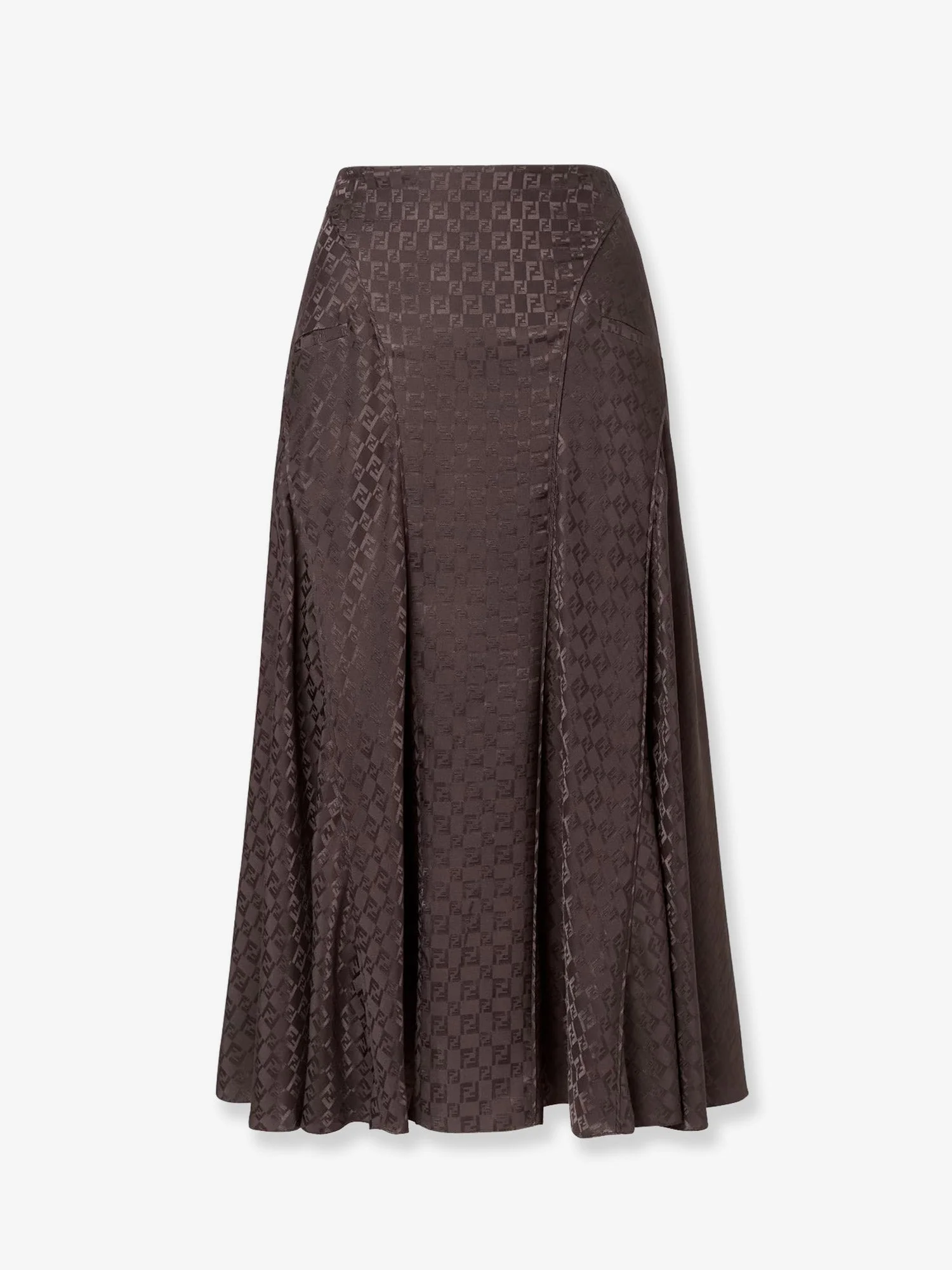 Fendi Midi Ff Jacquard Silk Skirt - 1