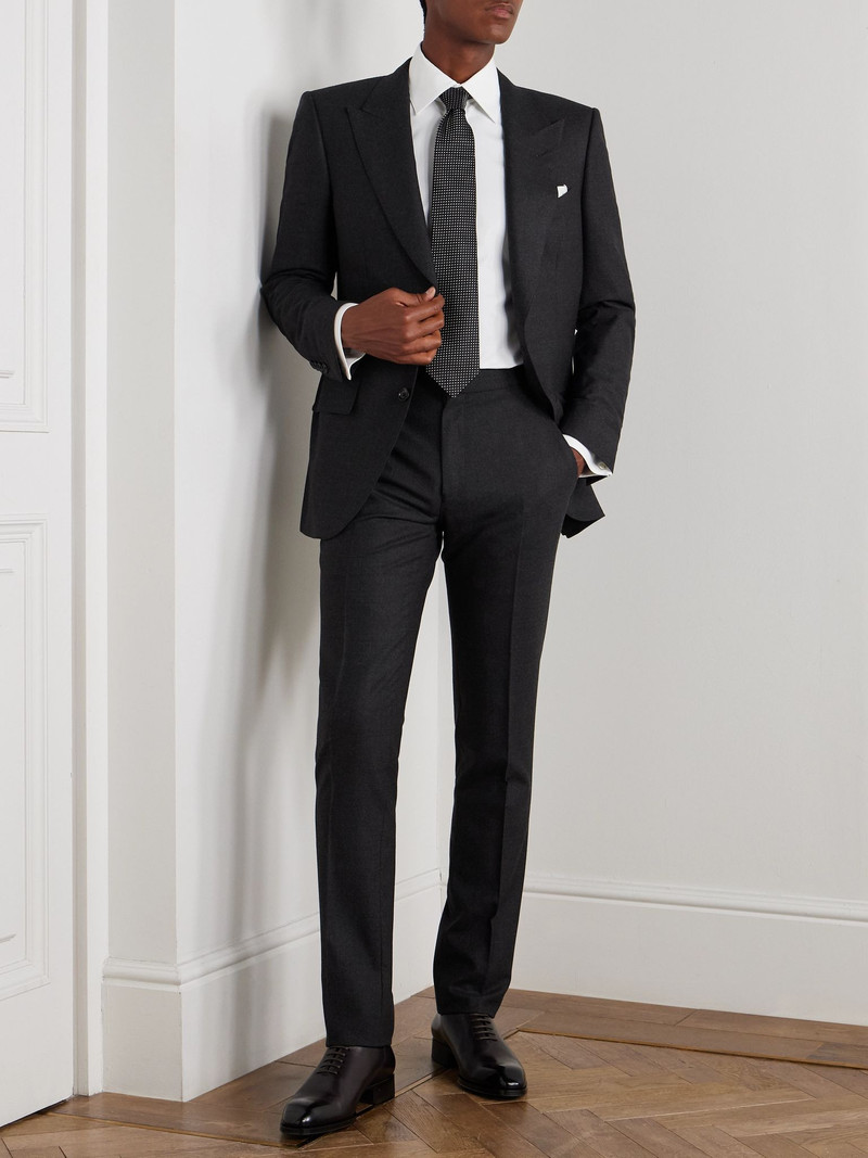 TOM FORD Dyllan Slim-Fit Straight-Leg Stretch-Wool Flannel Trousers Black outlook