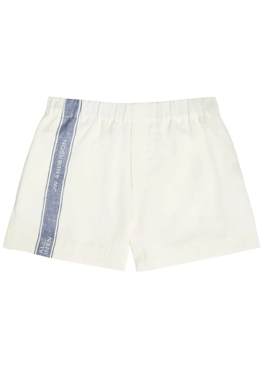 JW Anderson Jersey Striped Jacquard Linen Shorts - 1