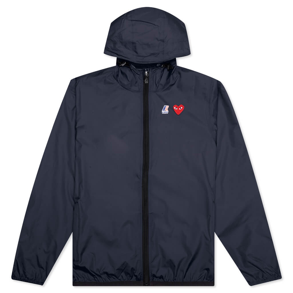 COMME DES GARCONS PLAY X K-WAY LE VRAI ZIP JACKET - NAVY - 1