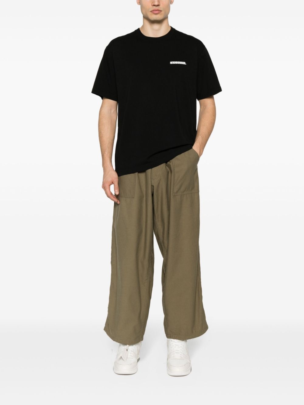 wide-leg cotton trousers - 2