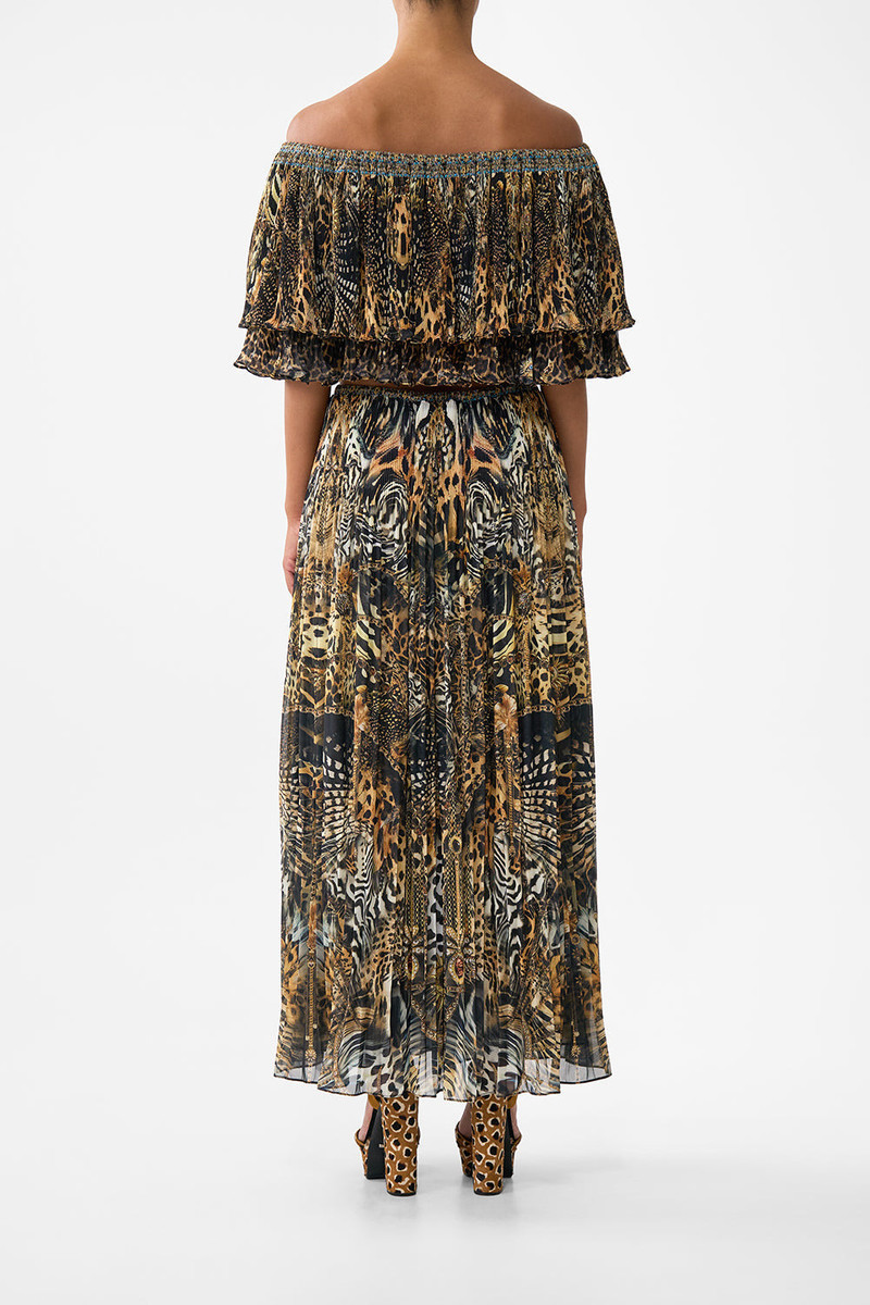 CAMILLA PLEATED MIDI SKIRT outlook