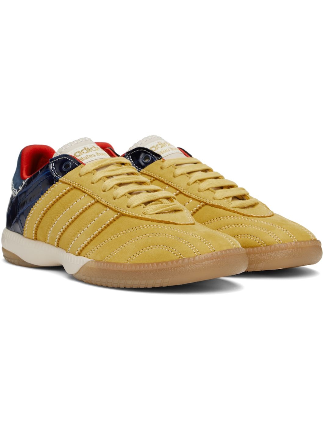 Yellow & Navy adidas Originals Edition MN Samba Sneakers - 4