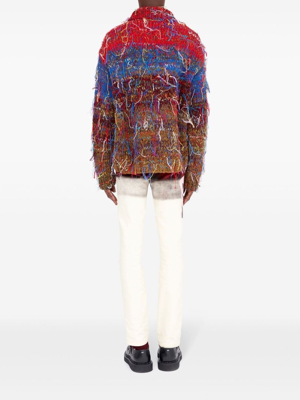 Maison Margiela unfinished-effect zip-up cardigan | farfetch