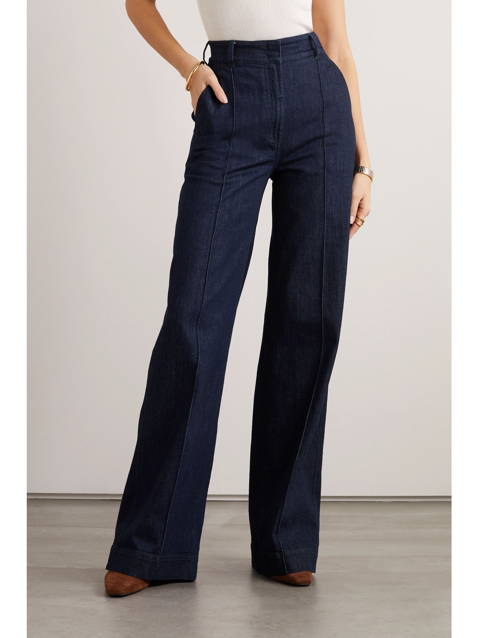 + NET SUSTAIN high-rise straight-leg stretch organic jeans Blue - 3