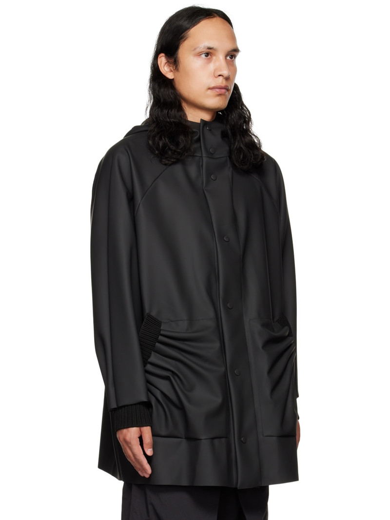 Black Tube Pleat Rain Jacket 2