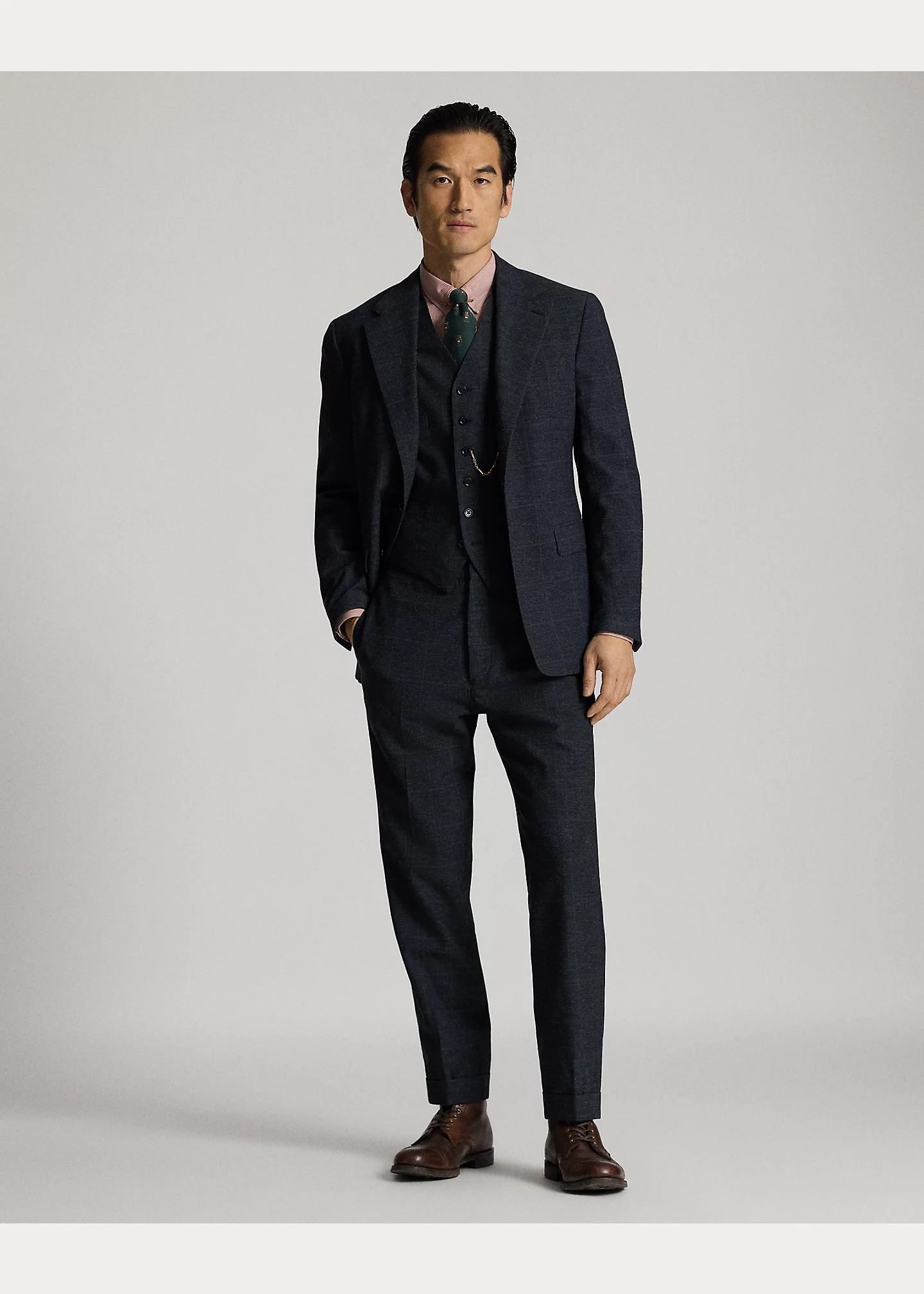 Slim Fit Indigo Checked Suit Trouser - 2