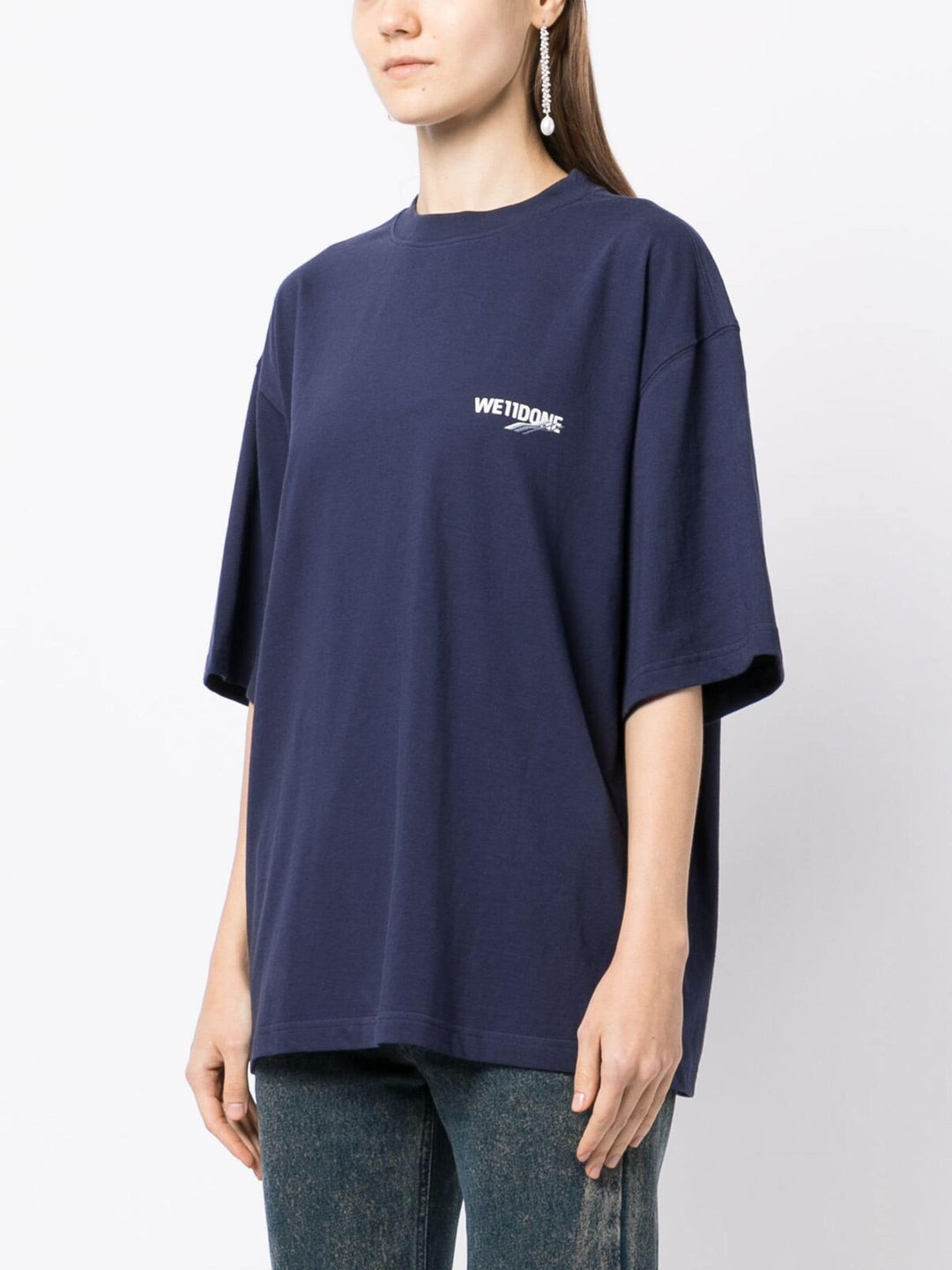 Navy Wave Logo Short-Sleeved Tee - 4
