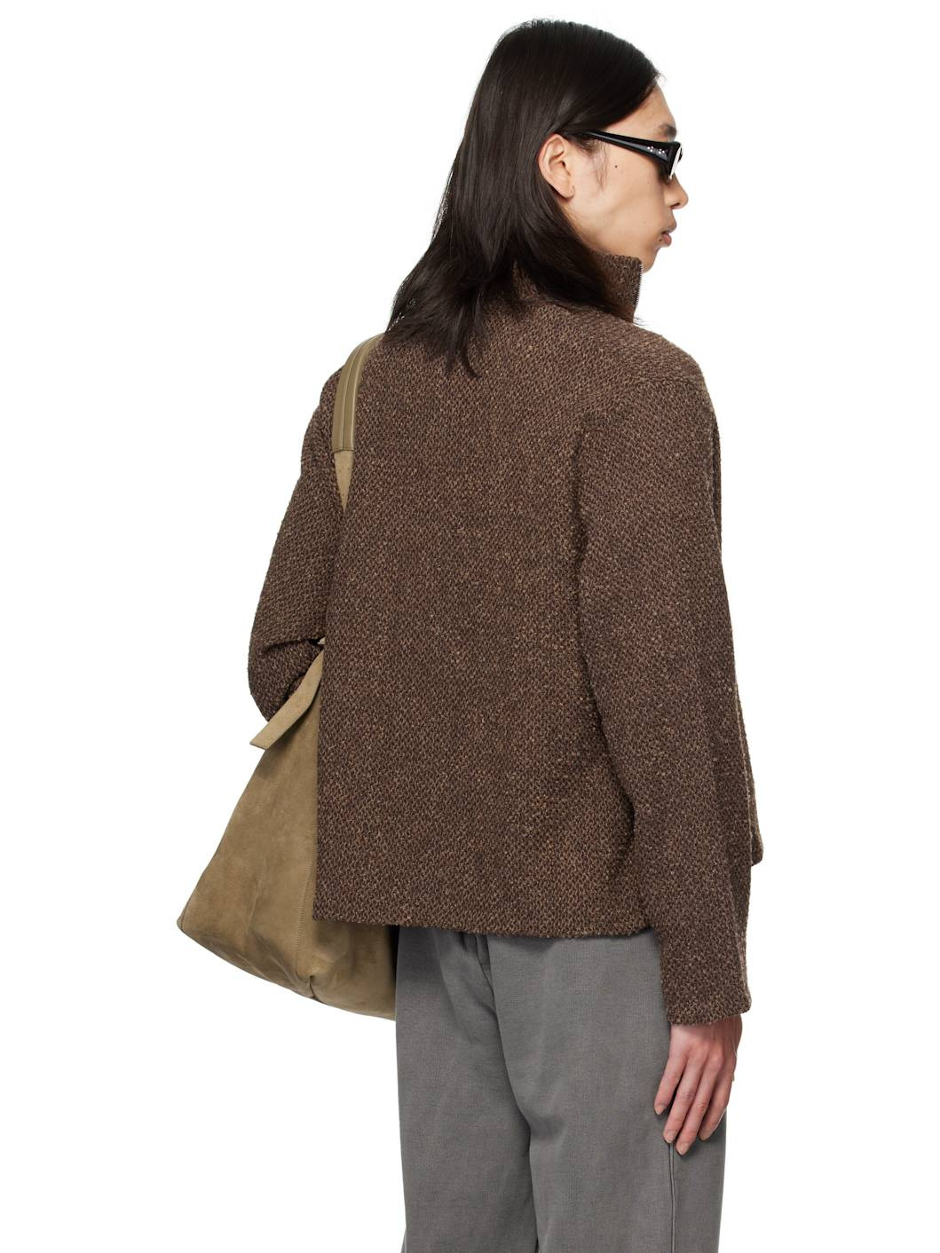 Brown Shrunken Fullzip Sweatshirt - 3