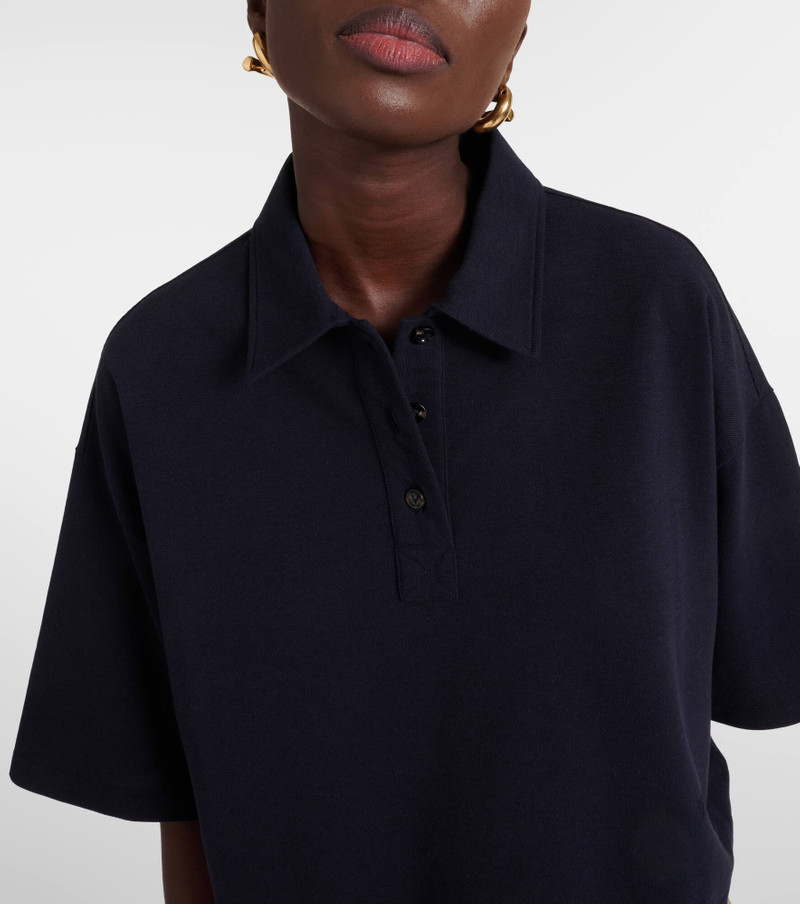 Cropped cotton-blend piqué polo shirt 6
