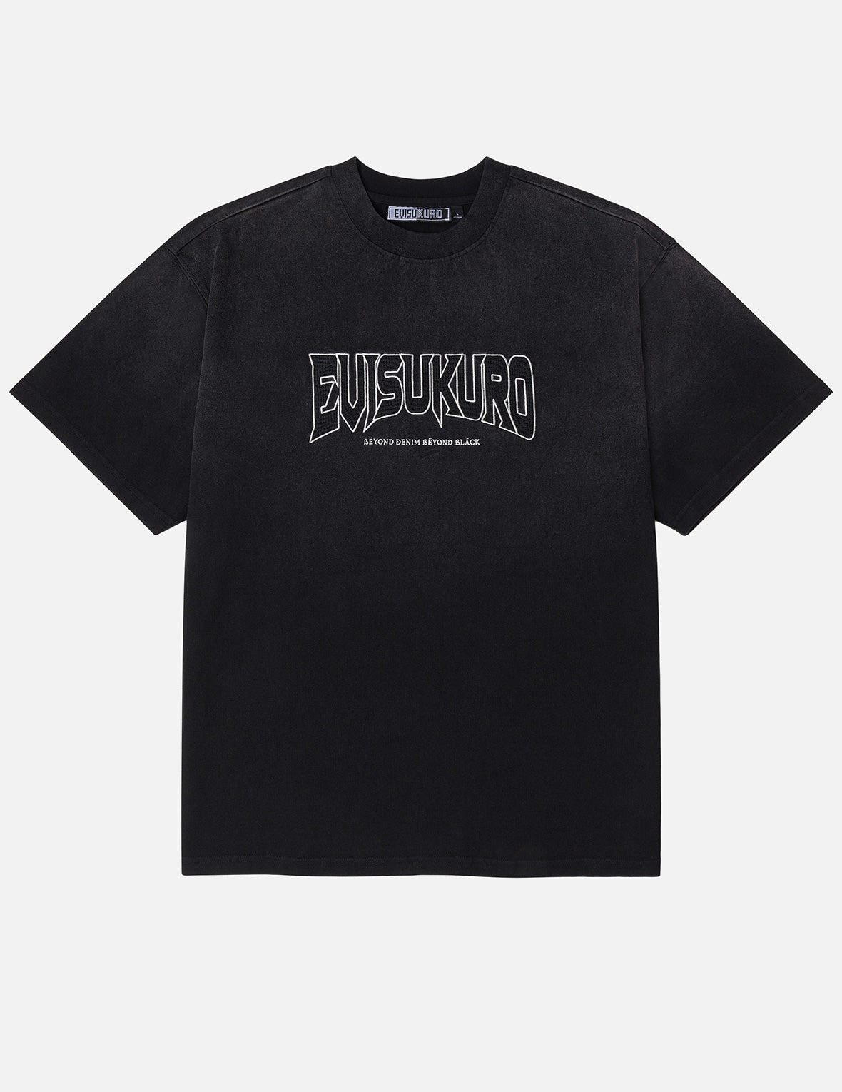 EVISUKURO Waffle Embroidery and Spray Dye Relax Fit T-shirt - 3