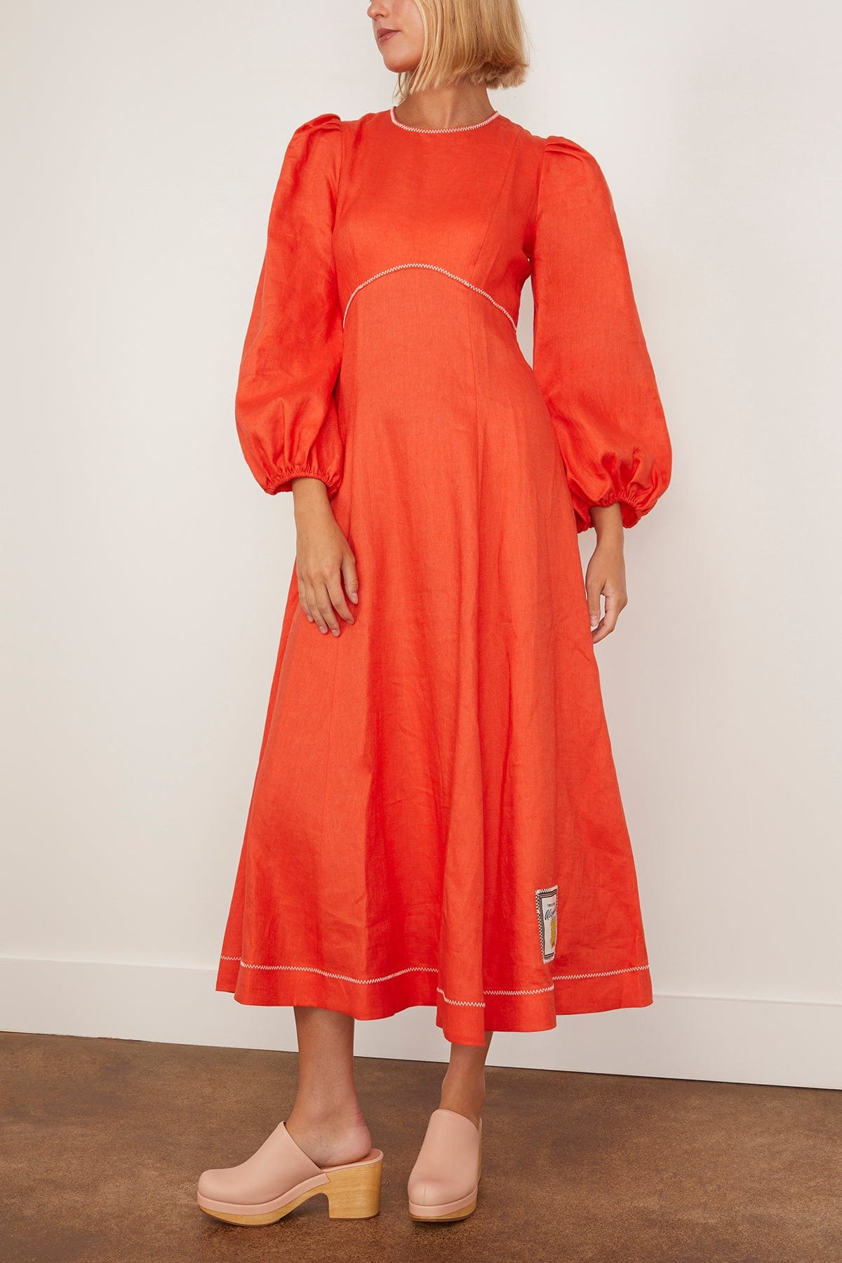 Contessa Long Sleeve Midi Dress in Tomato - 3