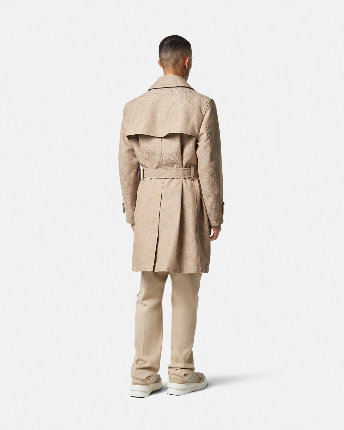 Barocco Jacquard Trench Coat - 5