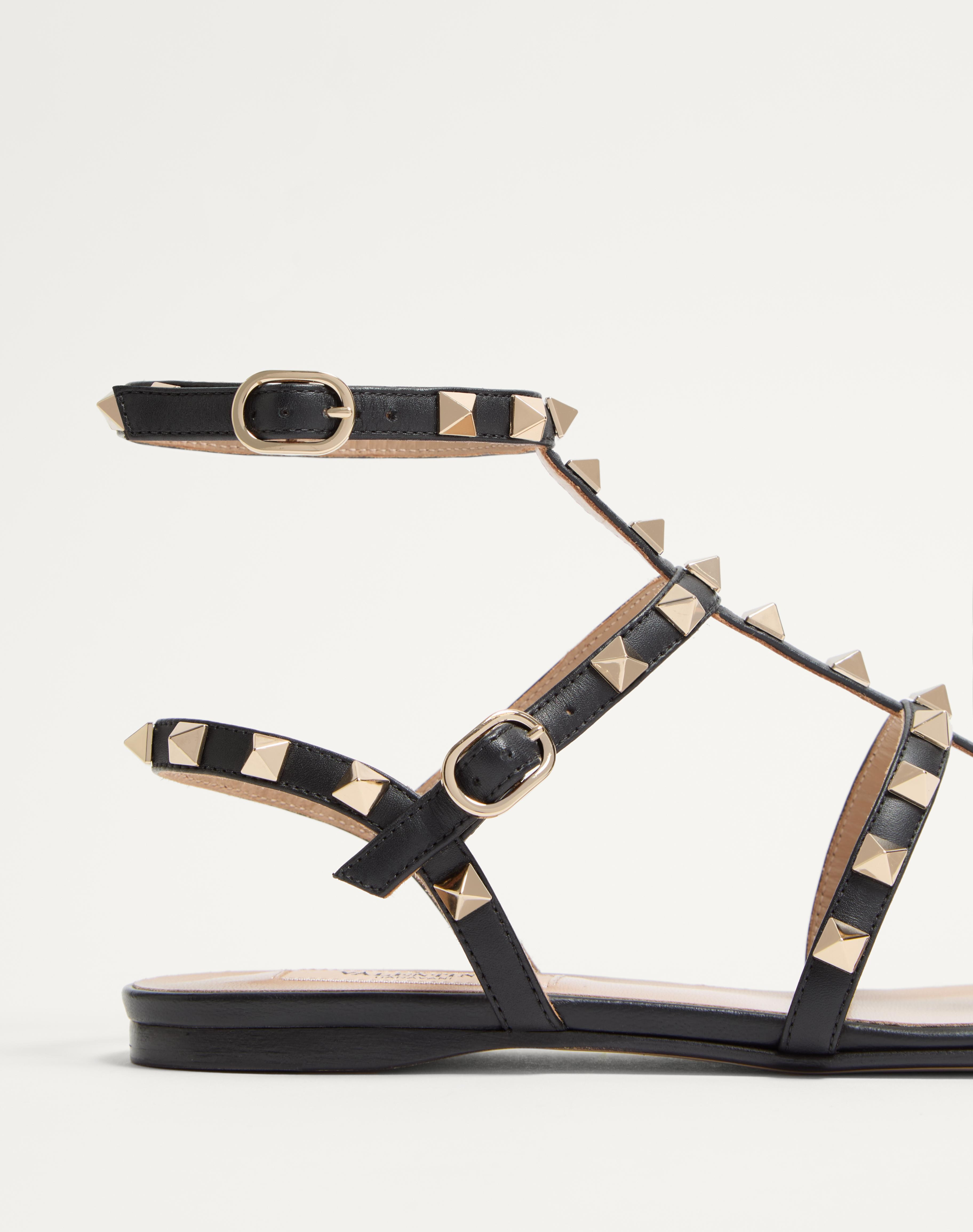 ROCKSTUD FLAT CALFSKIN SANDAL WITH STRAPS - 7