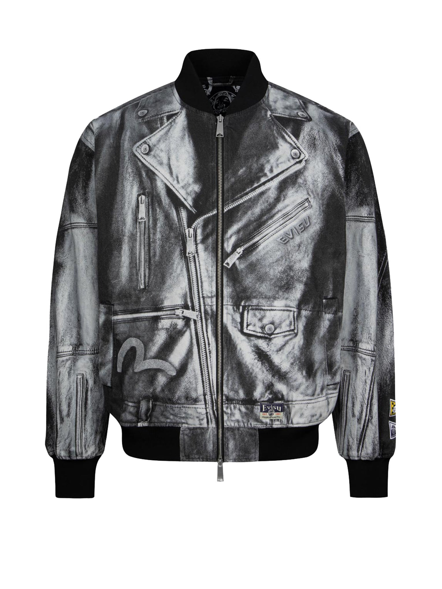 REPLICATE BIKER ALLOVER PRINT RELAX FIT BOMBER JACKET - 11