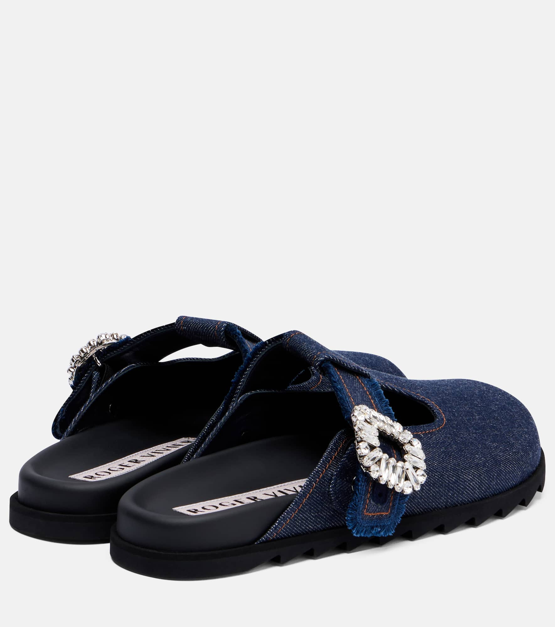 Slidy Viv' embellished denim mules - 2