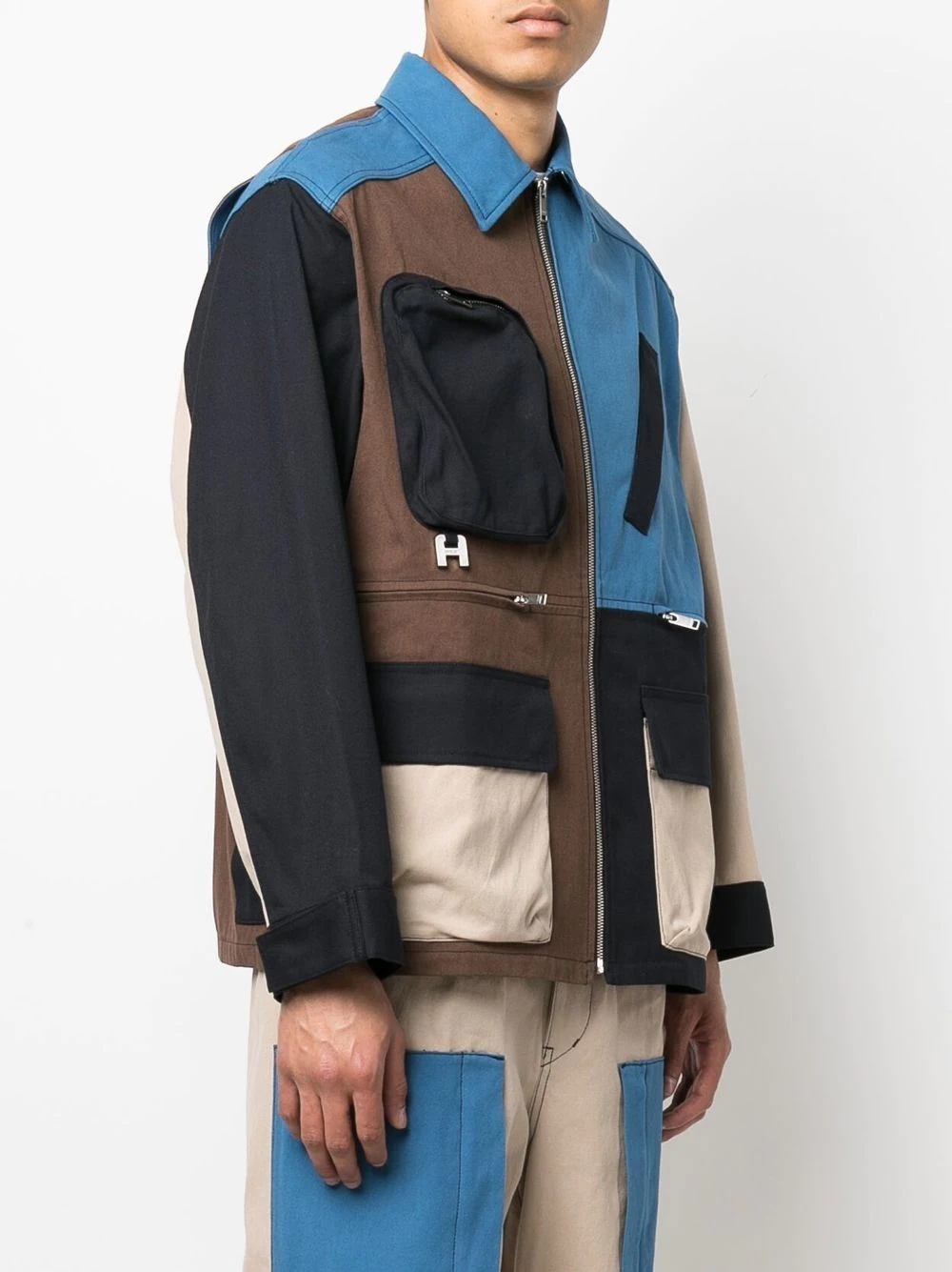 PANELLED WORKER JACKET BROWN - 3