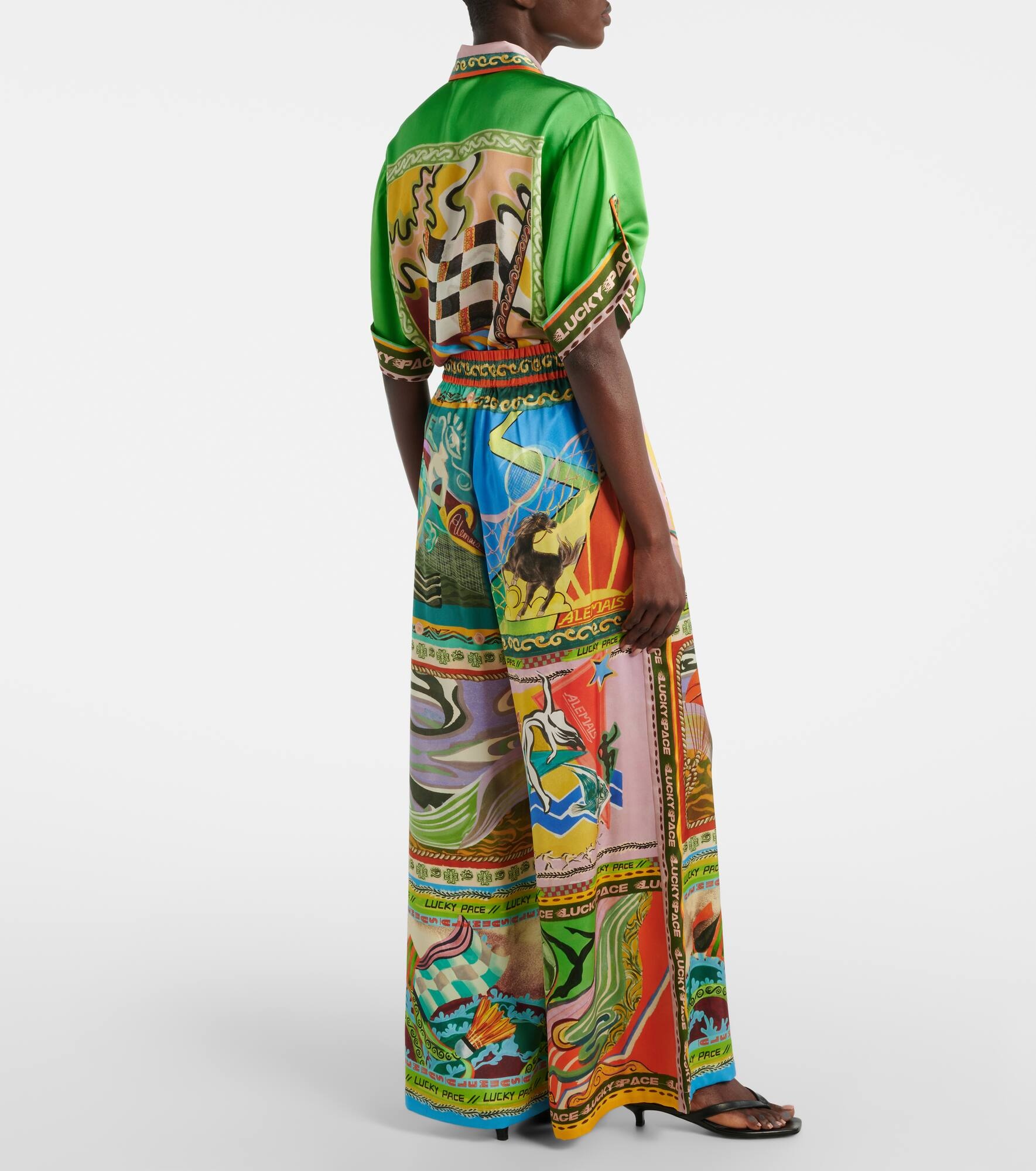Lucky Pace printed silk palazzo pants - 3