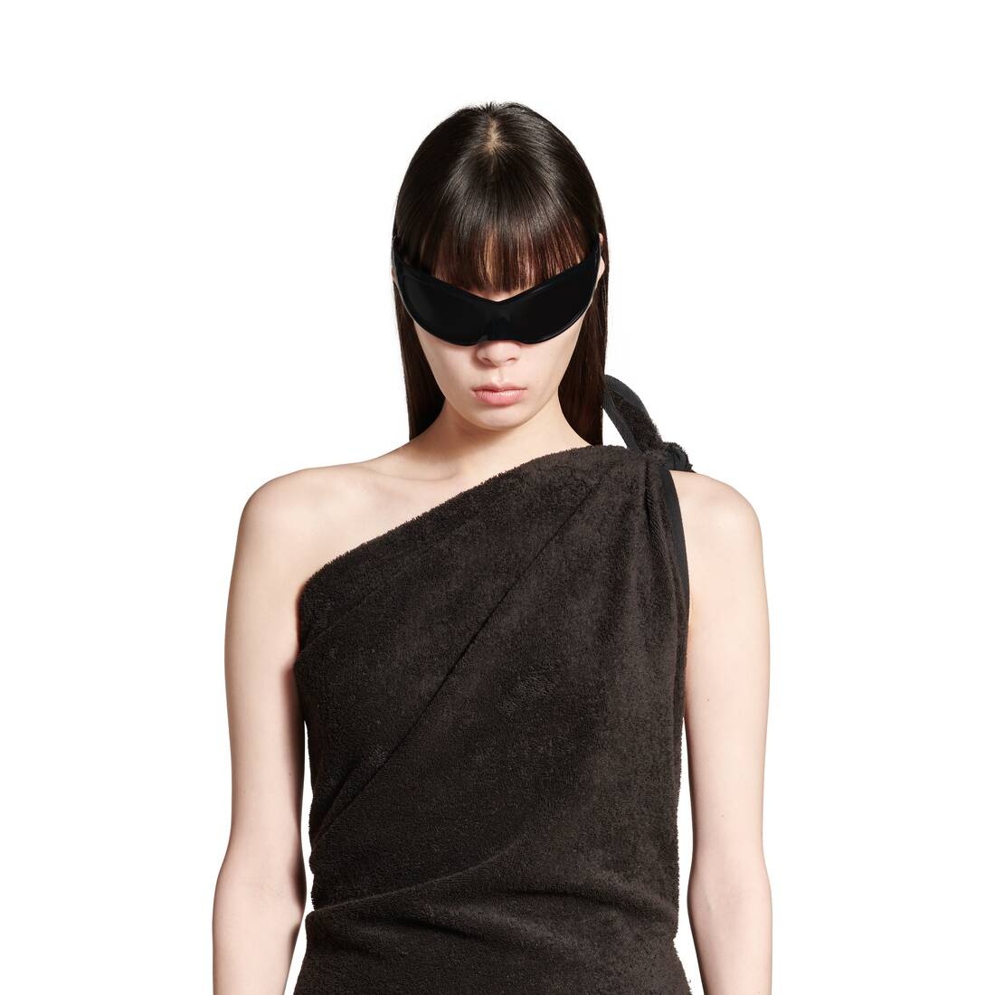 Women's Draped Maxi Dress in Black - 5
