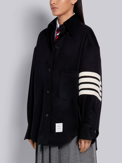 Thom Browne Navy Cashmere Supersized 4-Bar Shirt outlook