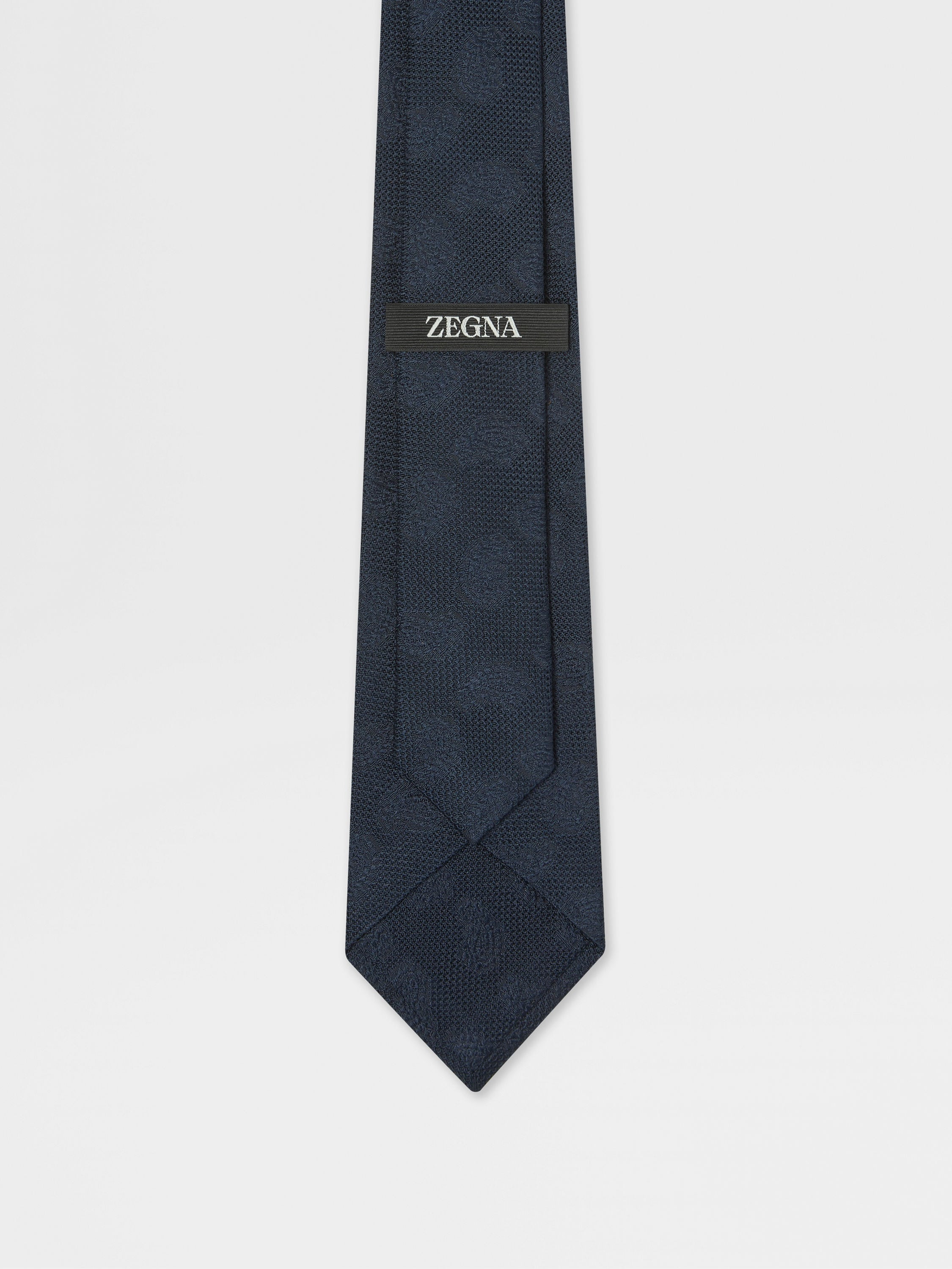 DARK BLUE SILK TIE - 3
