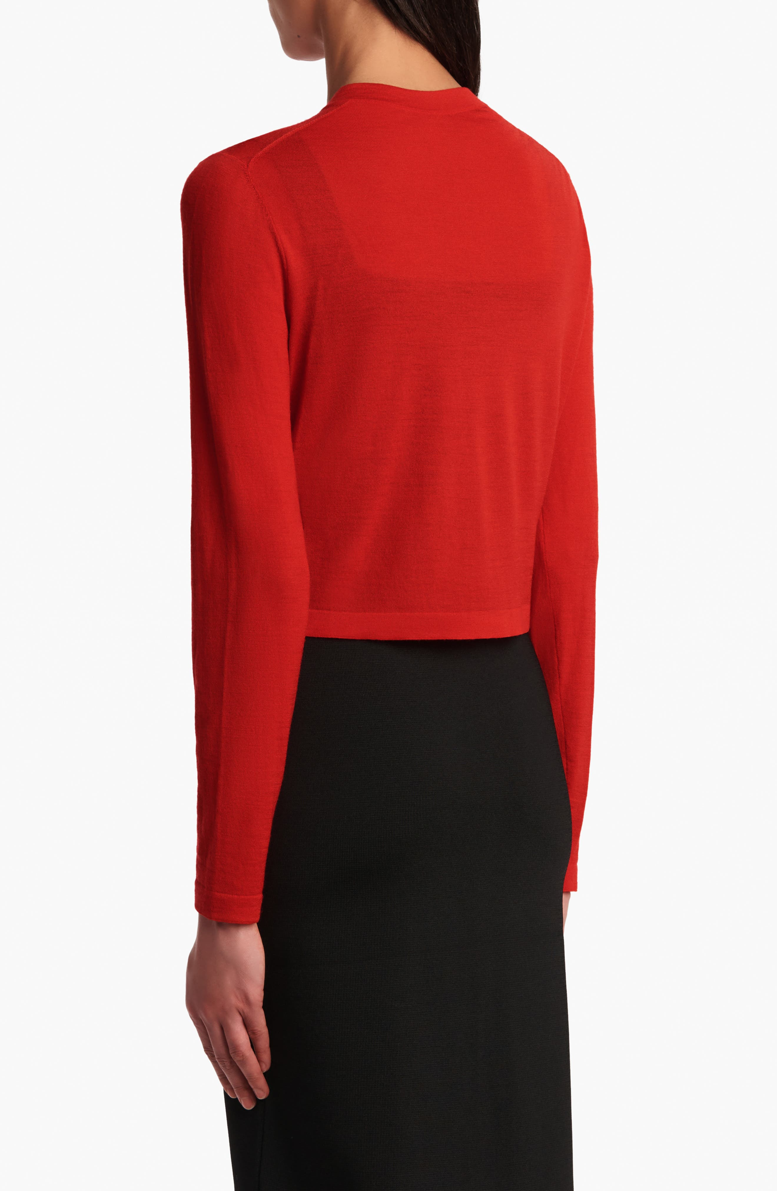 Khaite Brieta Merino Wool Blend Cardigan in Fire Red at Nordstrom - 2