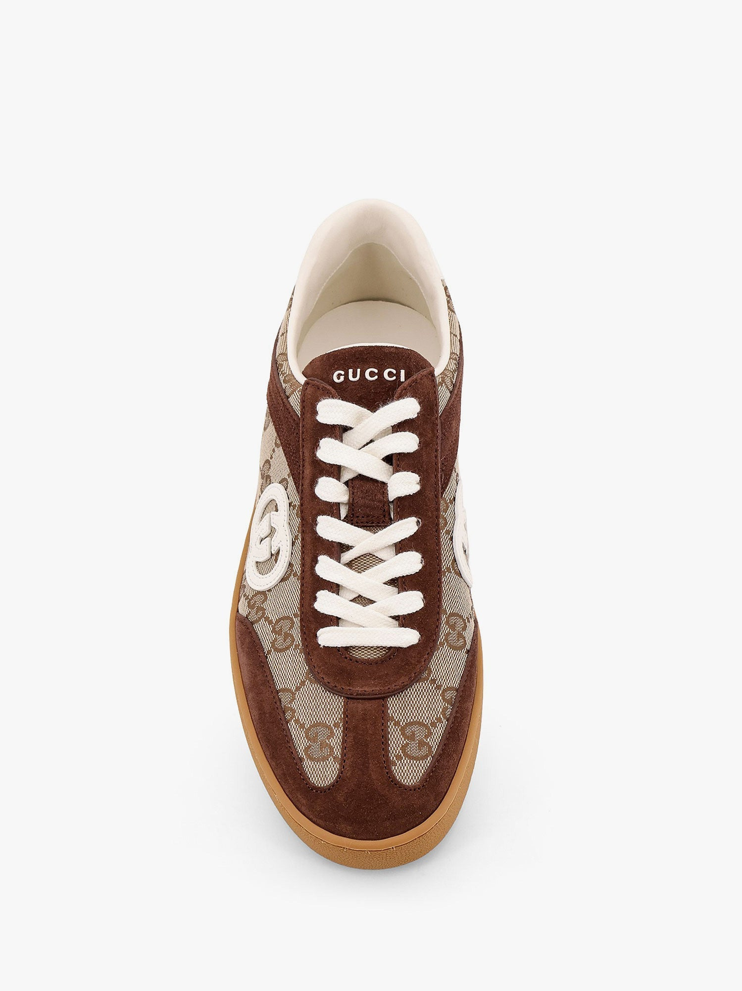 G75 LOW-TOP SUPREME GG FABRIC AND SUEDE SNEAKERS - 5