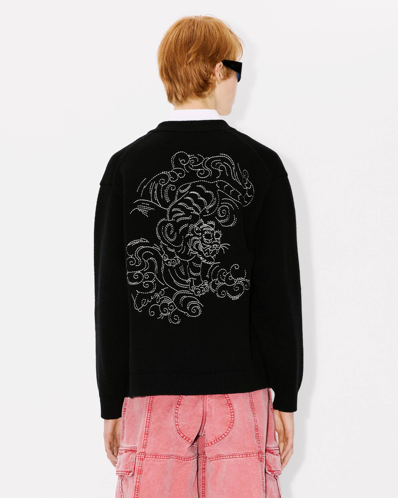'KENZO Star Tiger' genderless embroidered wool cardigan 4