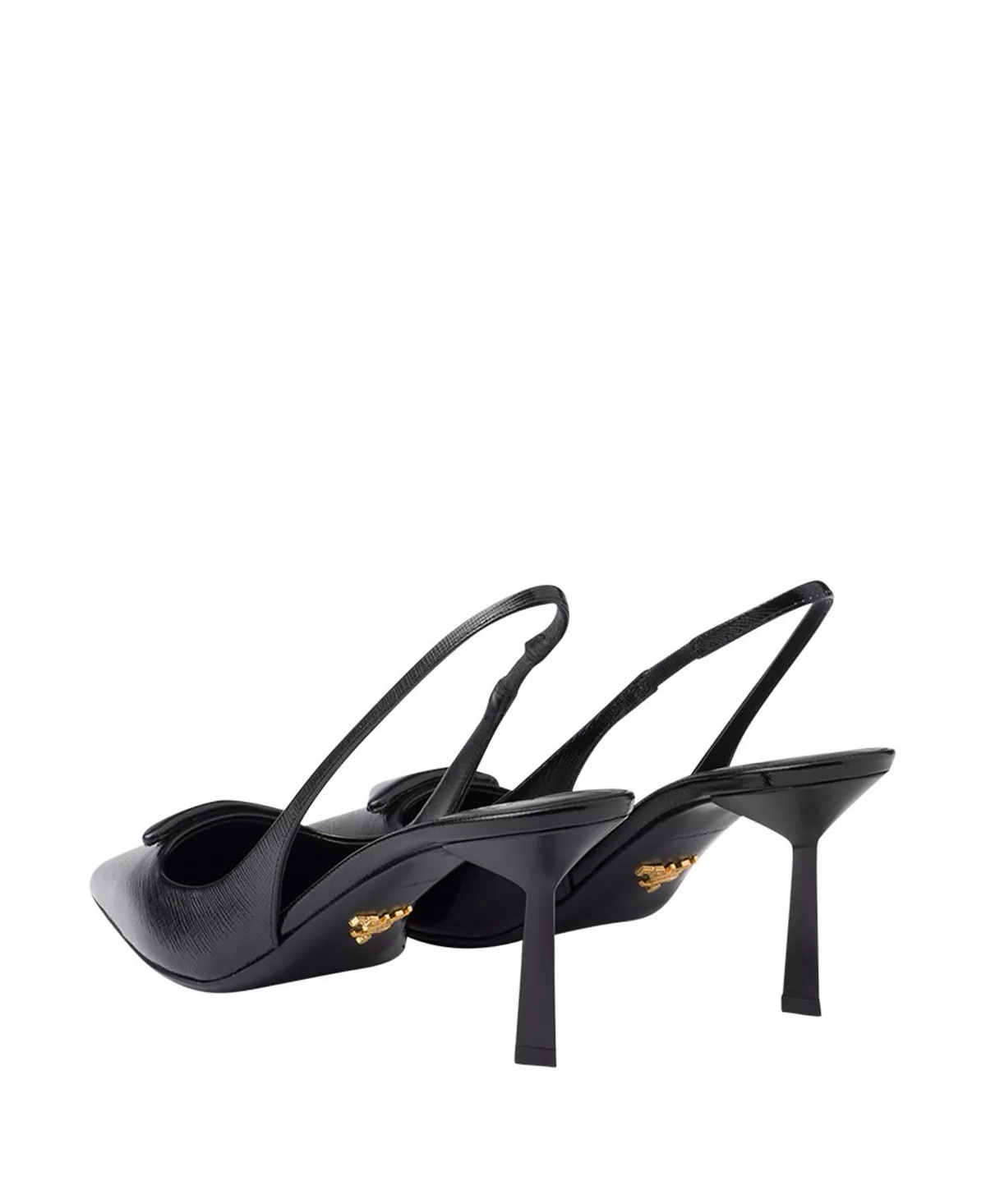 Women's Saffiano Patent Leather Slingback Pumps - 5