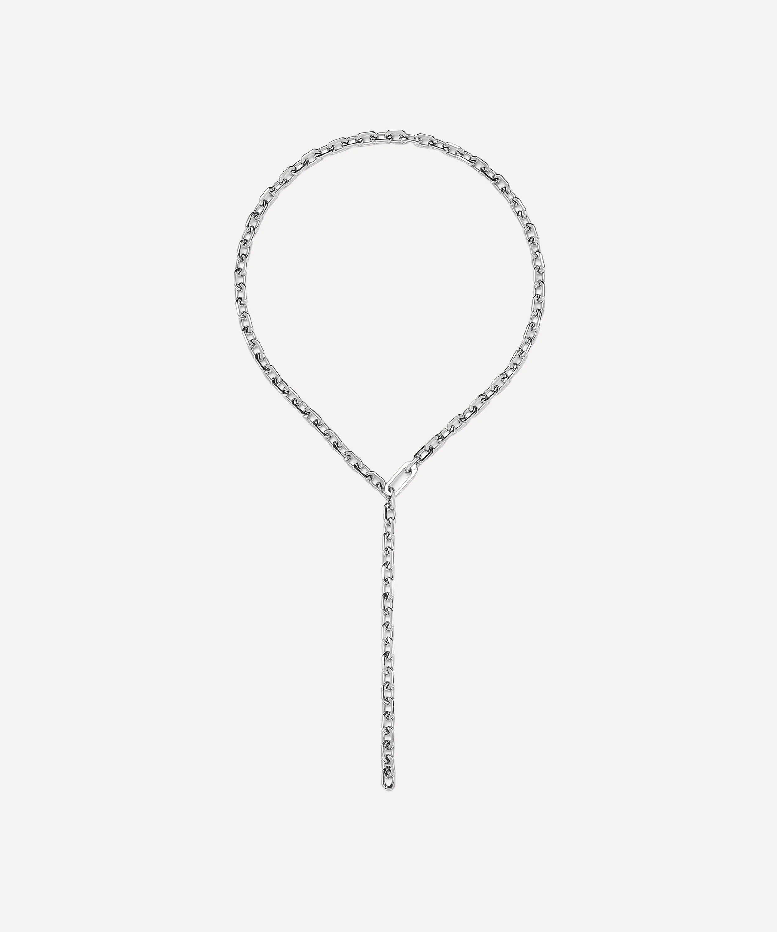Platinum-Plated Square Paperclip Chain Necklace - 1