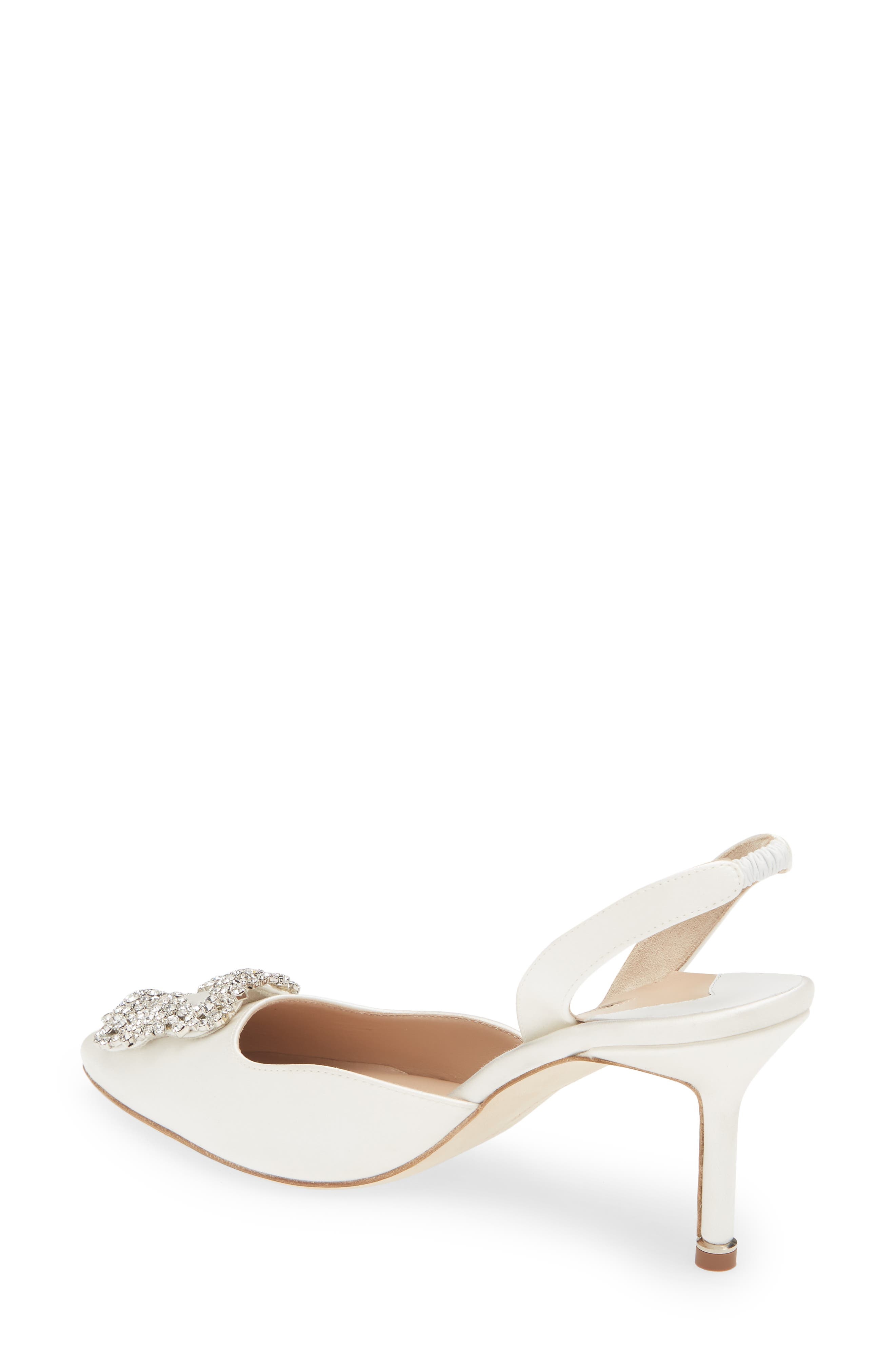 Hangisli Crystal Buckle Pointed Toe Slingback Pump - 2