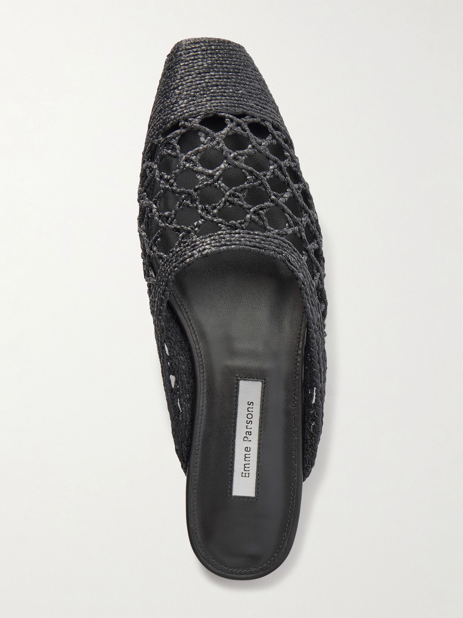 Woven raffia mules Black - 5