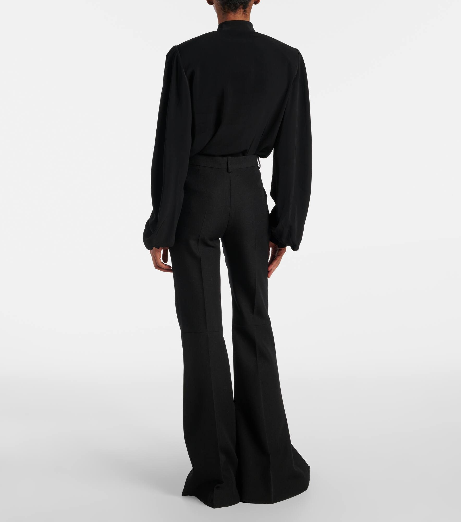 High-rise wool flared pants - 3