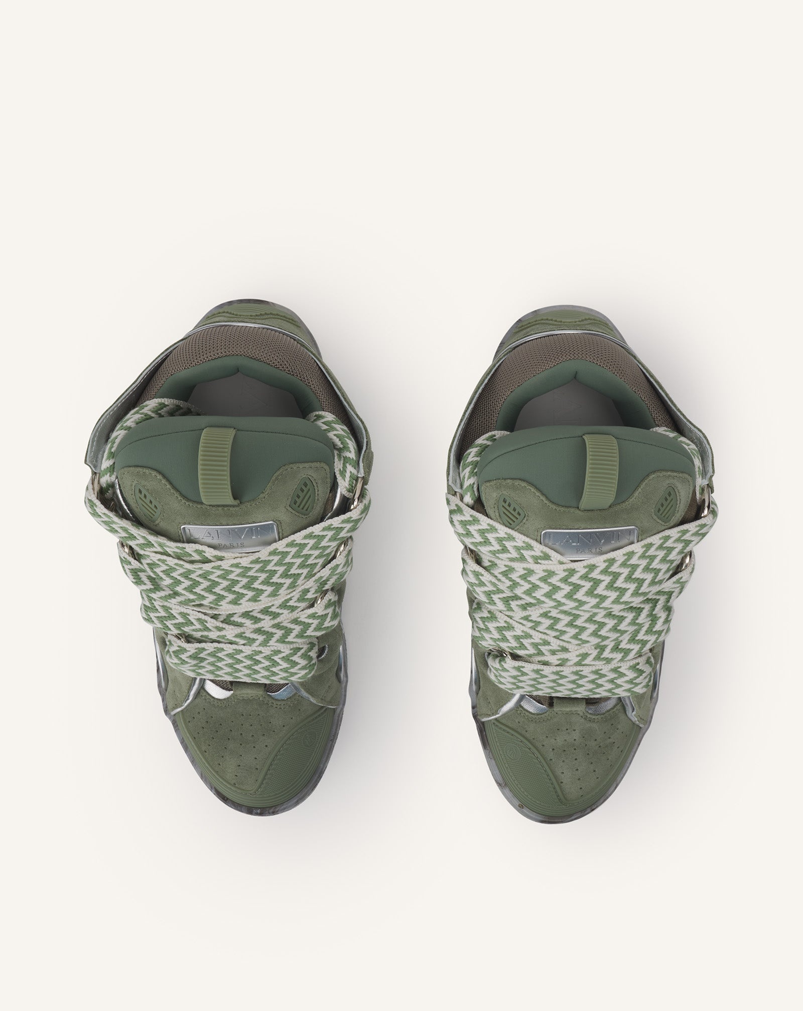 LEATHER CURB SNEAKERS WITH MARBLED SOLE - 5