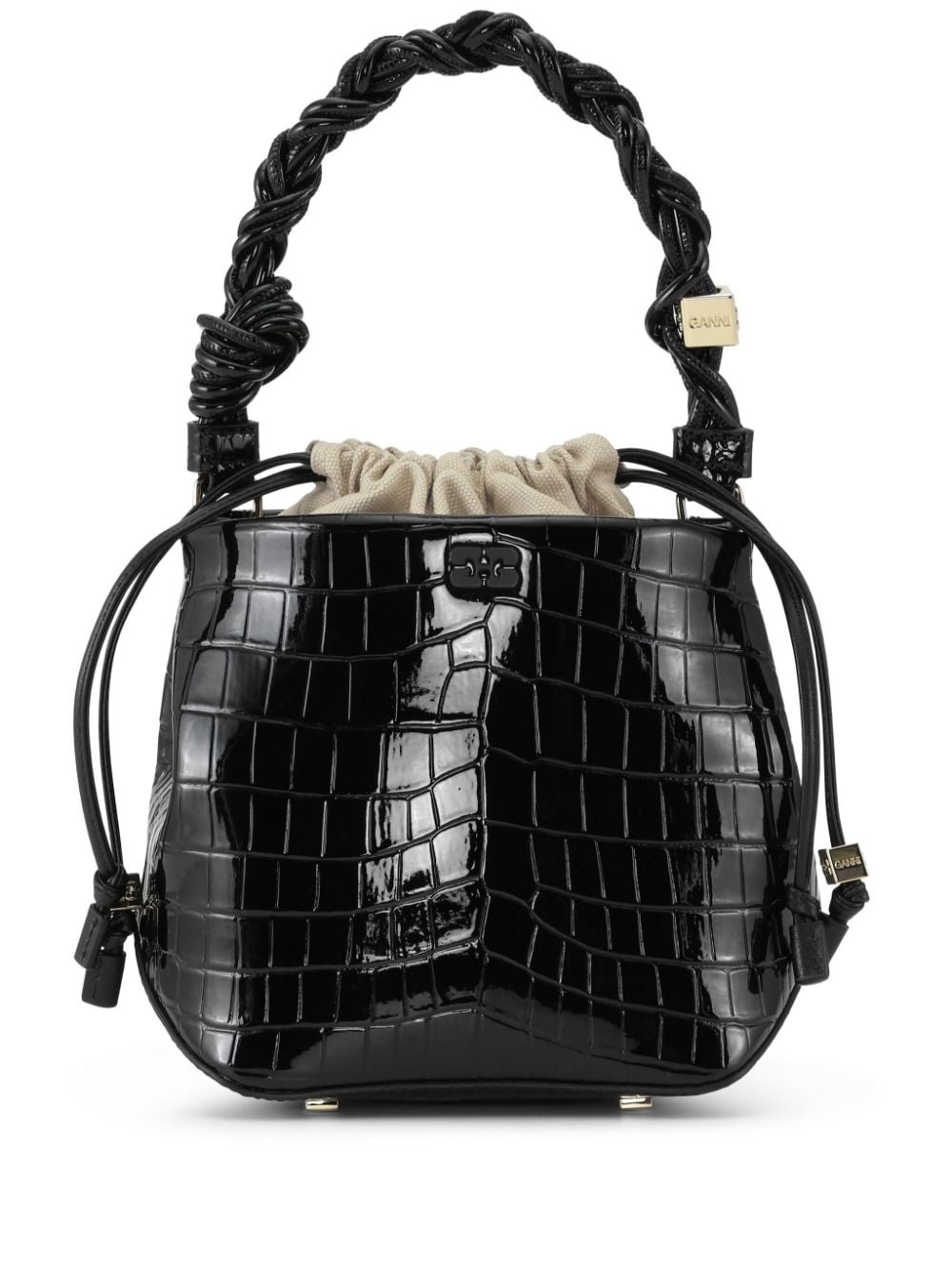 Bou crocodille-effect leather bucket bag - 1