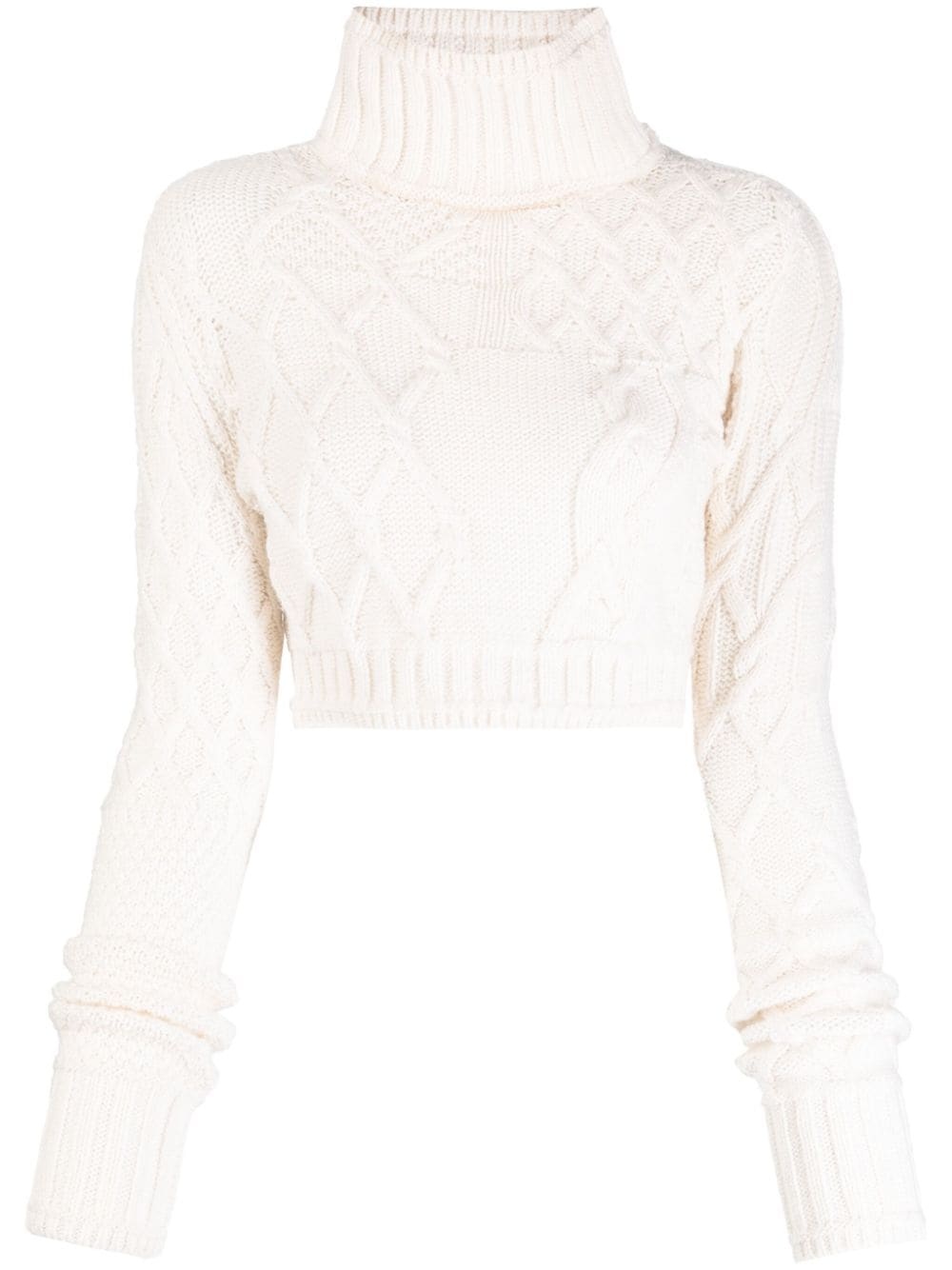 cropped roll-neck wool jumper - 1