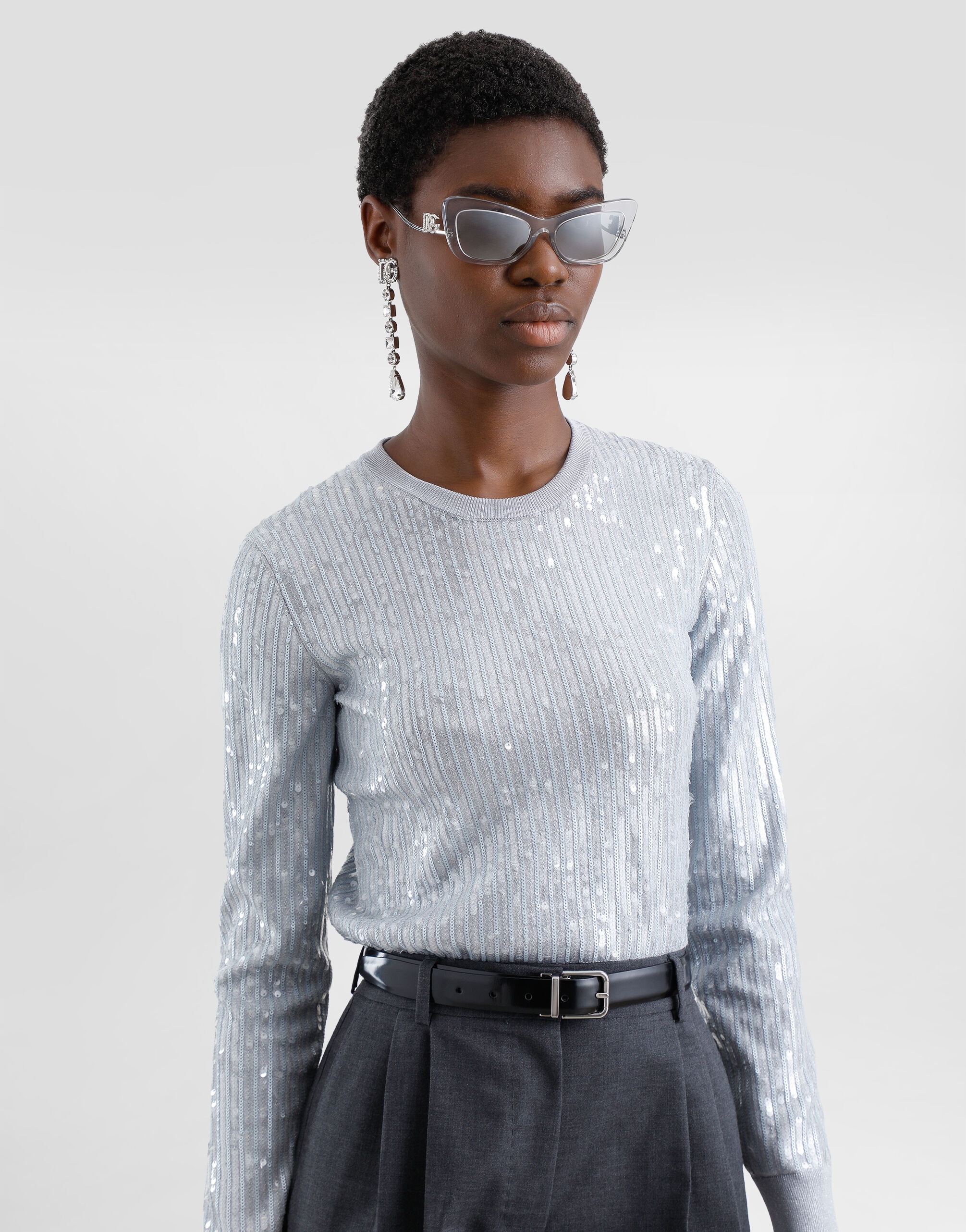 Crew-neck sweater with sequin embellishment - 5