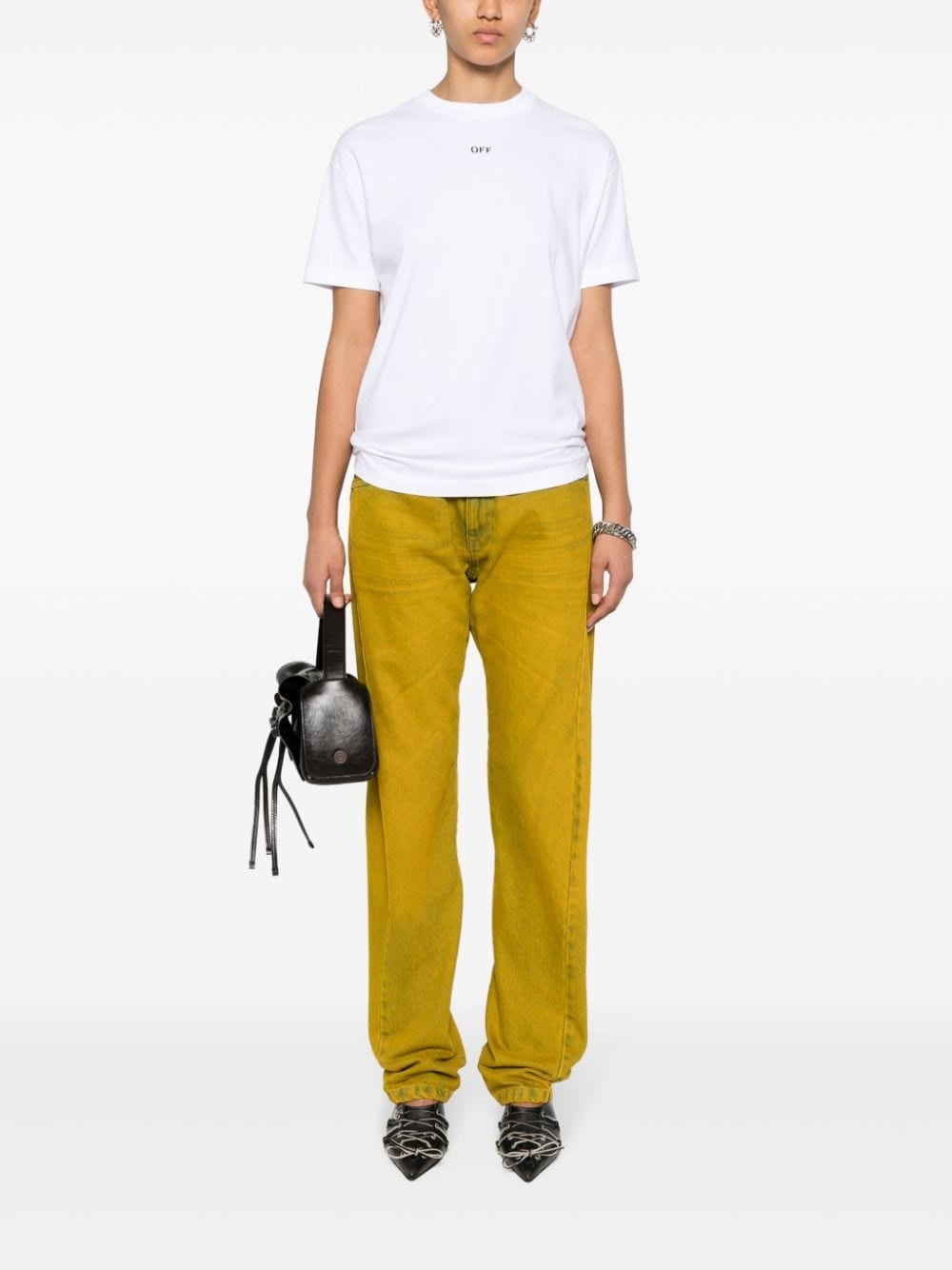 Diag-stripe cotton T-shirt - 2