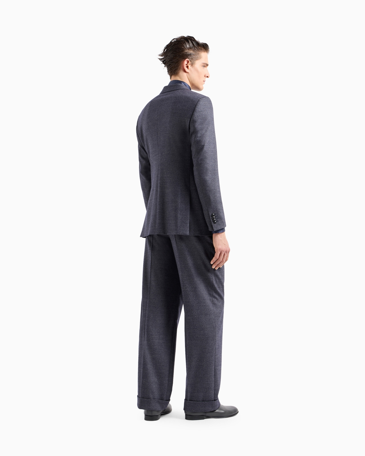 Royal Line single-breasted suit in denim-effect virgin wool and cashmere - 3
