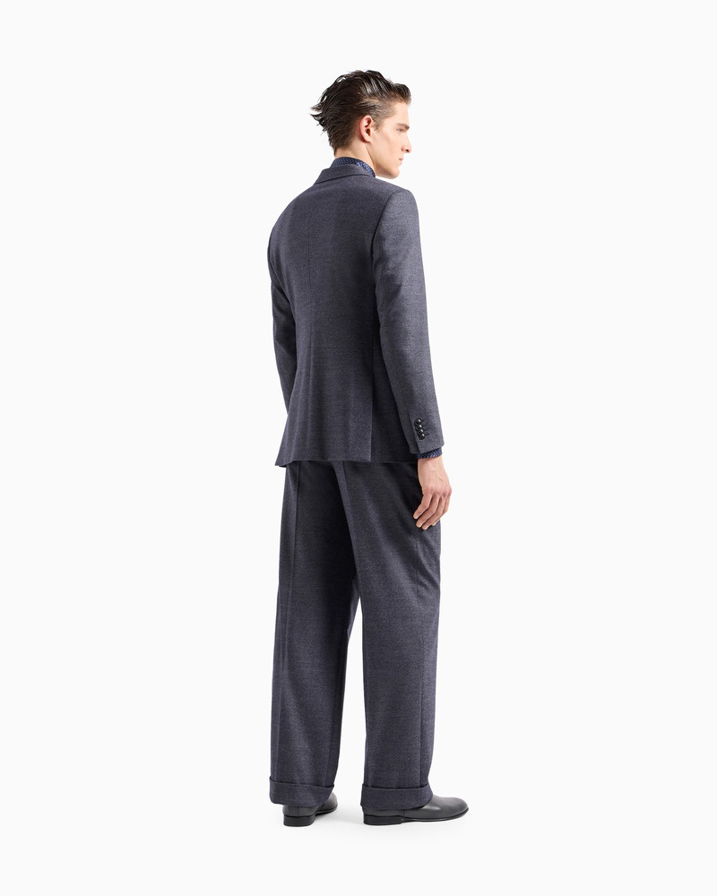 Royal Line single-breasted suit in denim-effect virgin wool and cashmere 3