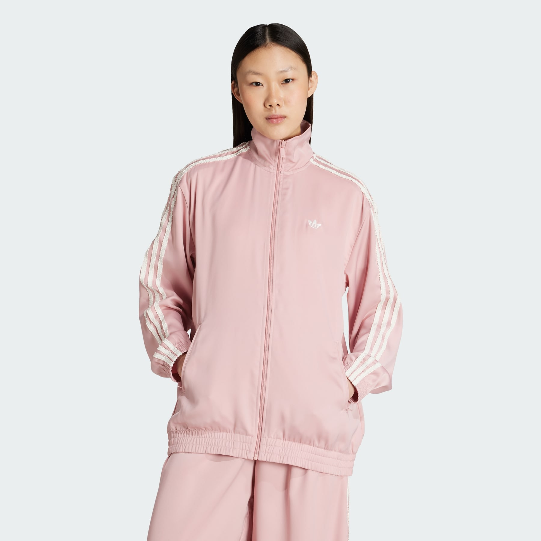 adidas Originals Satin Ruffle 3-Stripes Firebird Track Jacket - 2