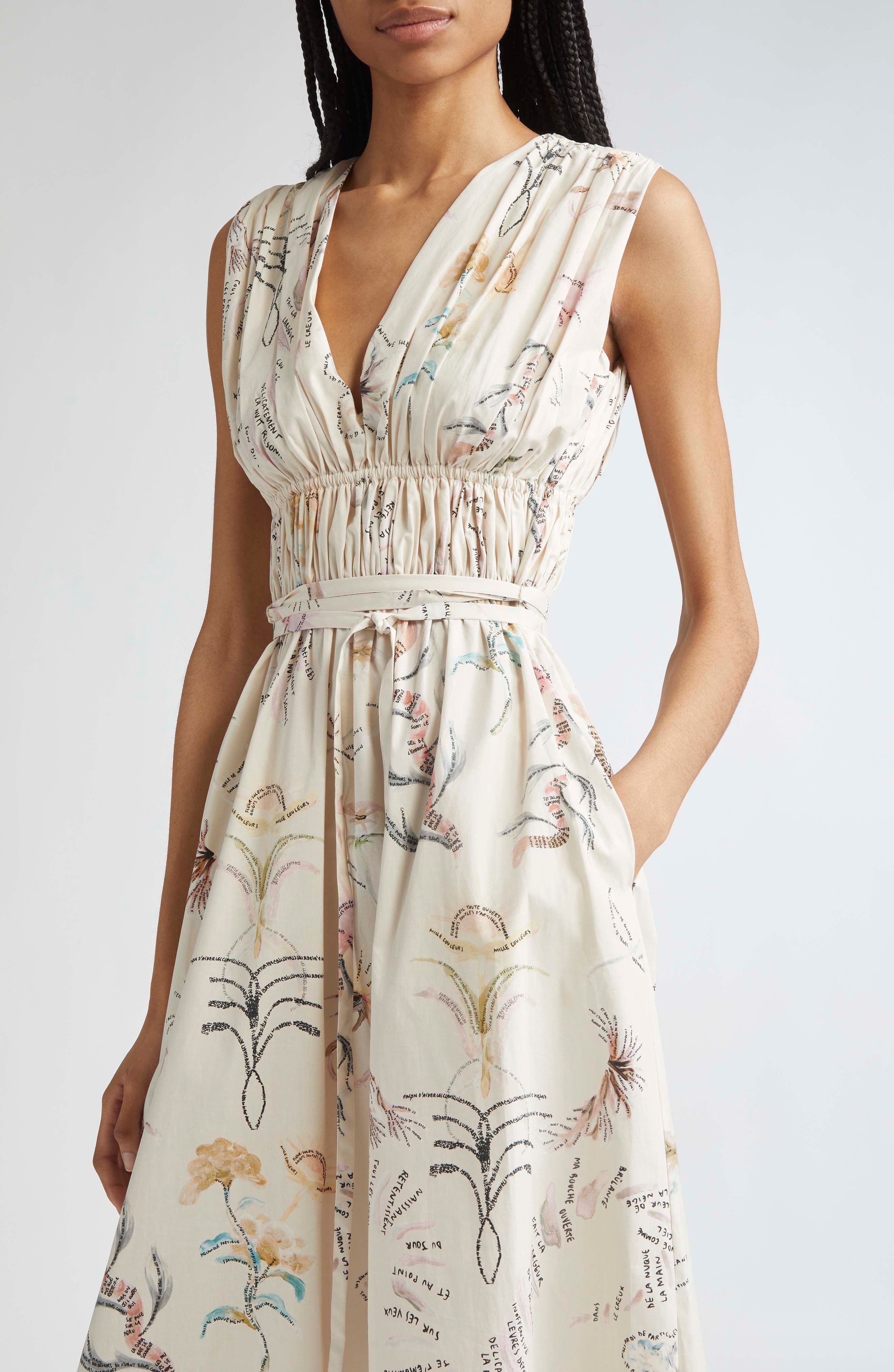 Altuzarra Fie Figurative Tattoo Print Midi Dress in Ivory Tattoo Allover at Nordstrom - 4